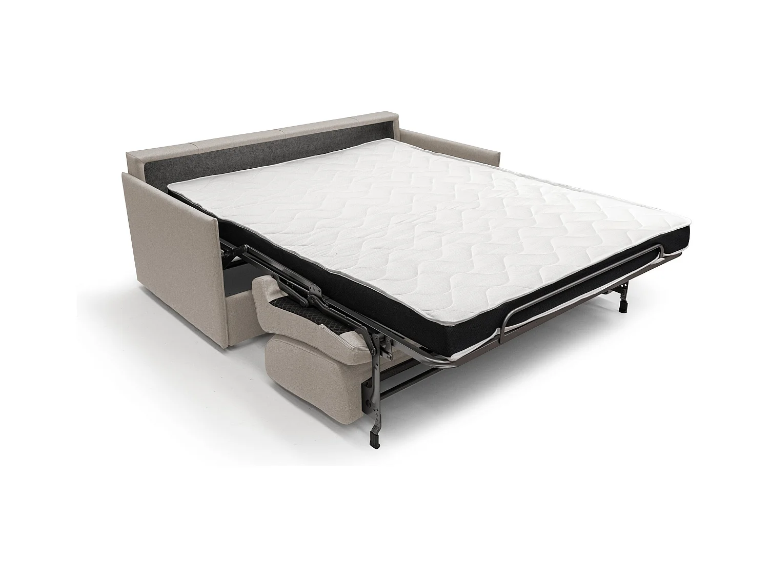 Evans Sofá cama convertible en tela impermeable 189 cm (mat. 160x197) Crema