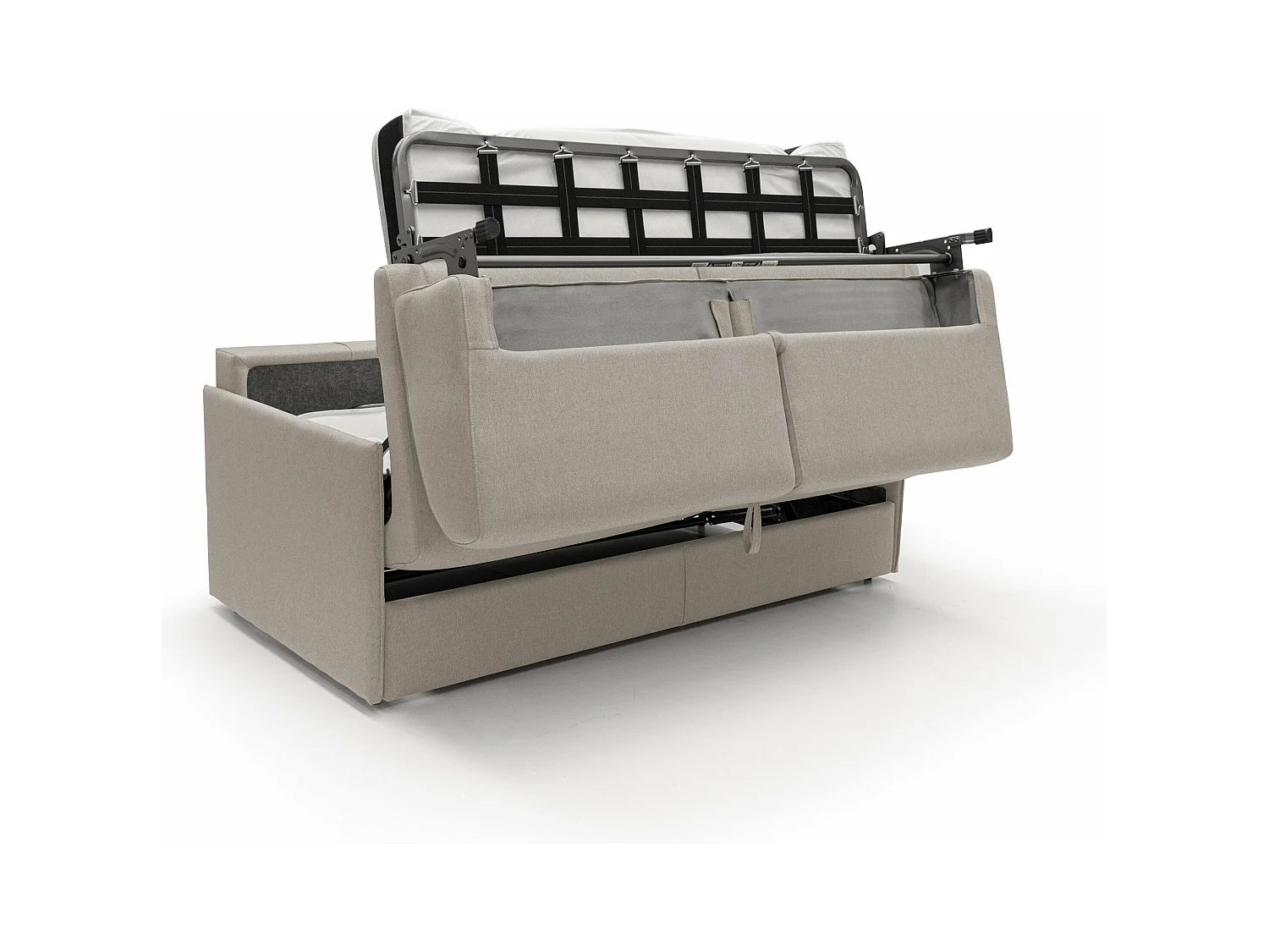 Evans Sofá cama convertible en tela impermeable 189 cm (mat. 160x197) Crema