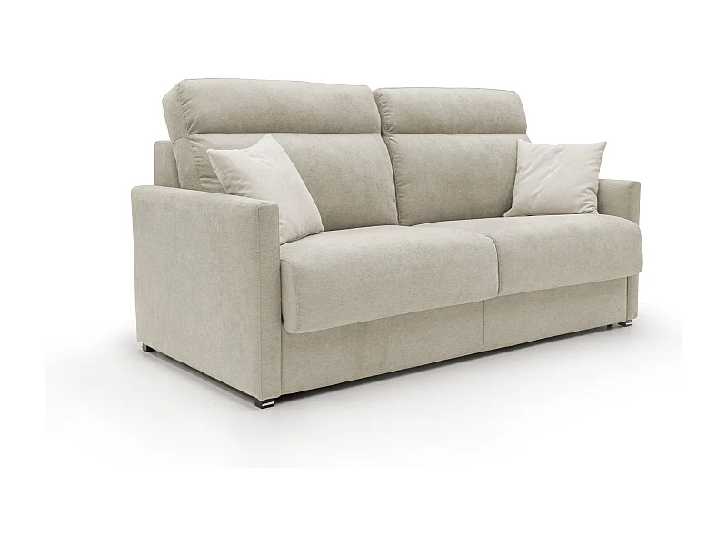 Margot Sofá cama convertible en tela suave impermeable 156 cm (mat.120x197) Crema