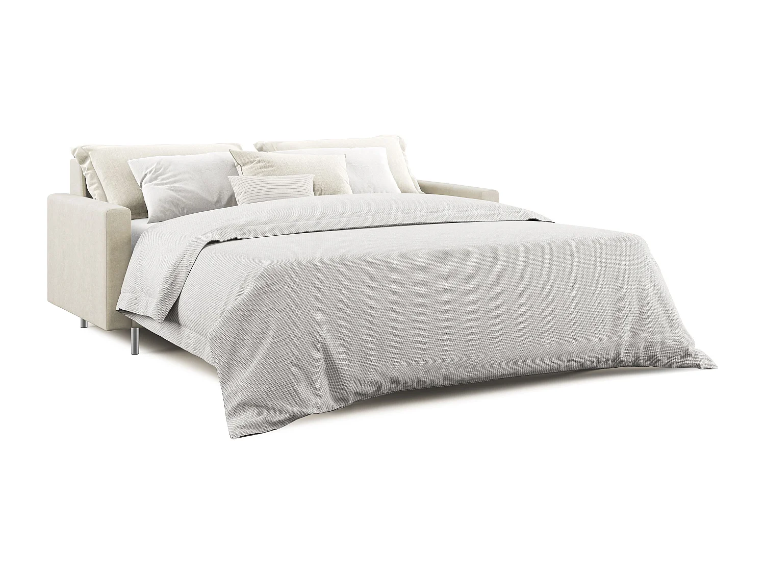 Megan Sofá convertible en microfibra extraíble 188 cm (mat. 140x197) Crema