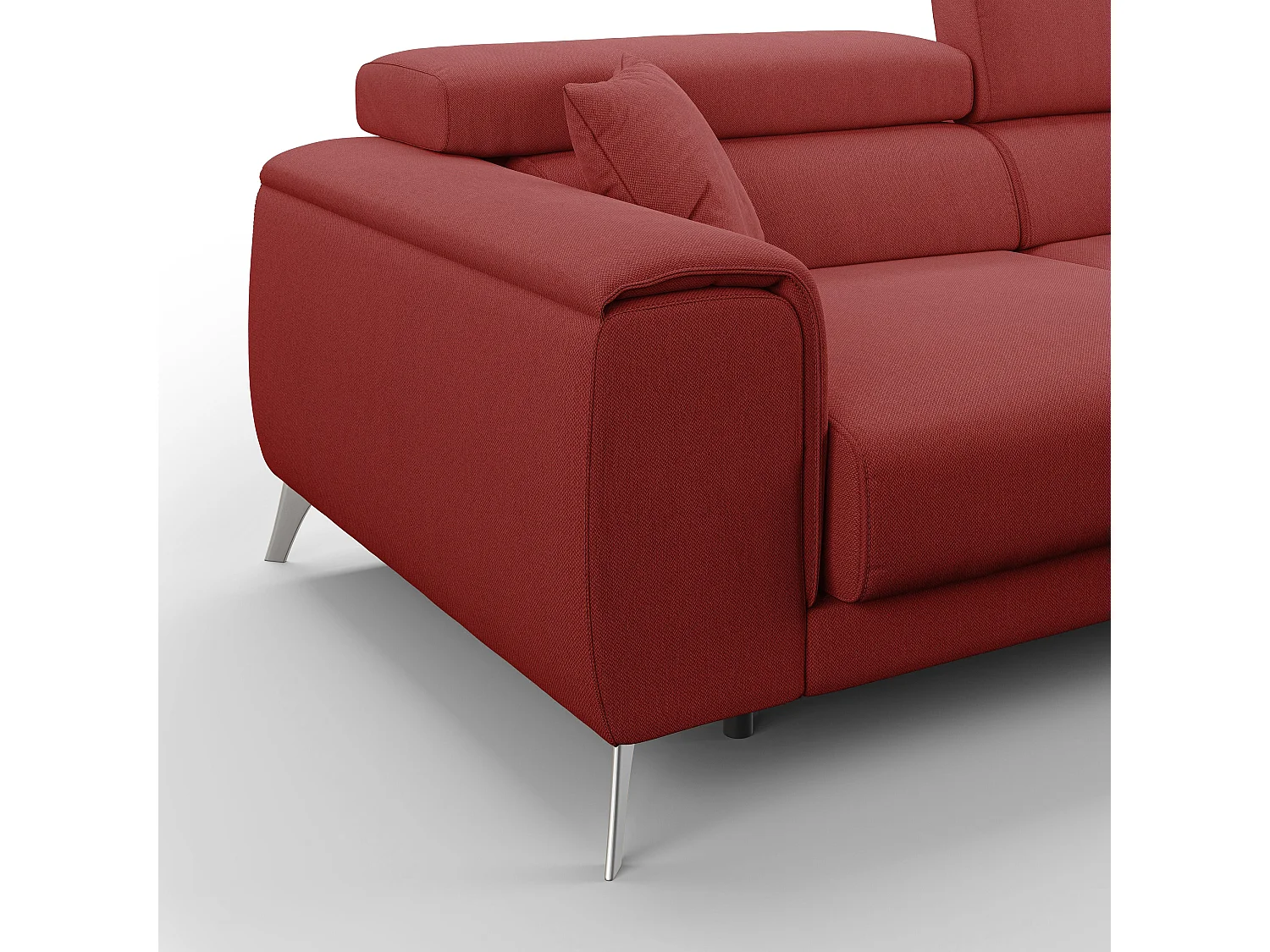 Fusion Sofa mit Schiebesitzen aus abwaschbarem Stoff T05 185 cm rot