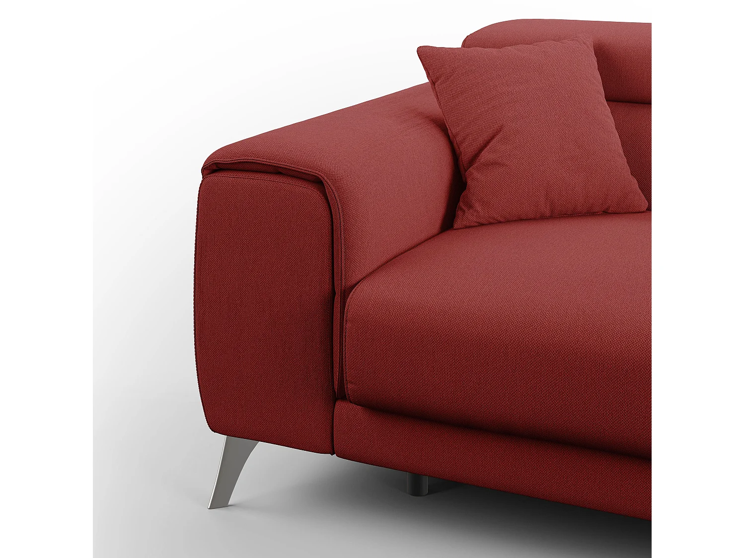 Fusion Sofa mit Schiebesitzen aus abwaschbarem Stoff T05 185 cm rot