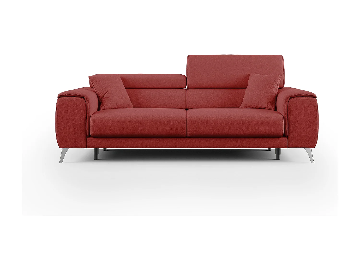 Fusion Sofá con asientos deslizantes en tela suave antimanchas 185 cm Rojo