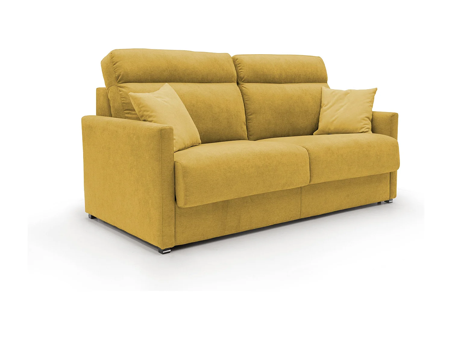 Margot Canapé lit convertible en tissu doux imperméable T02 176 cm (mat. 140x197) jaune