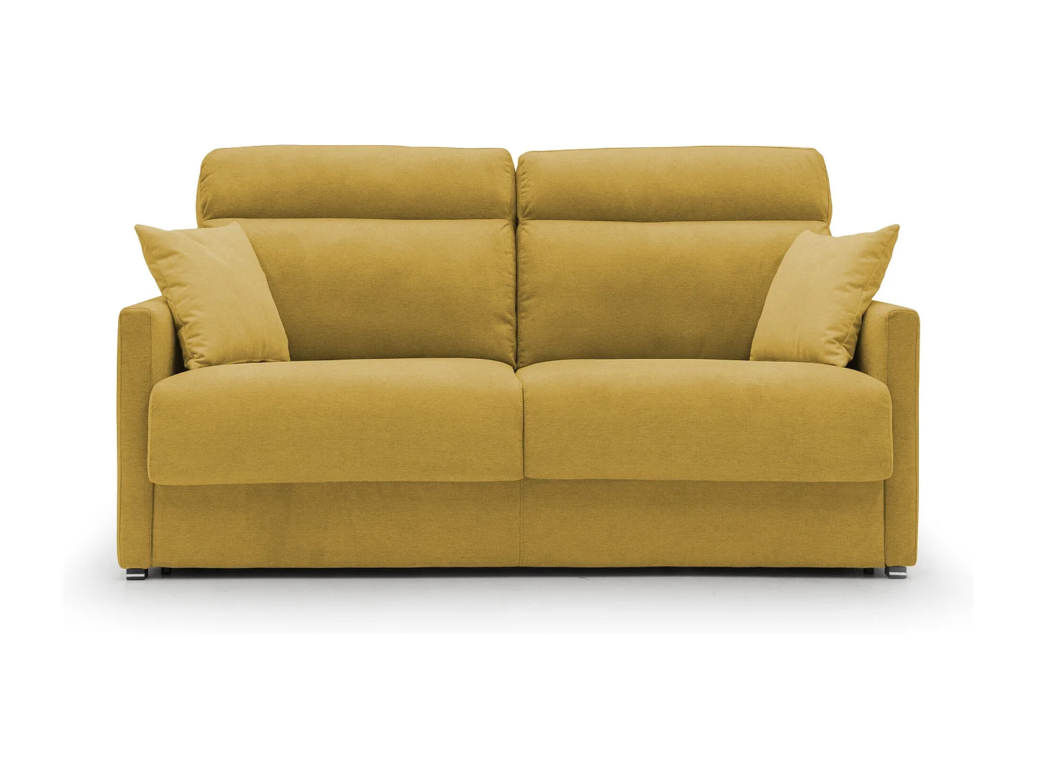 Margot Sofá cama convertible en tela suave impermeable 176 cm (mat. 140x197) Amarillo