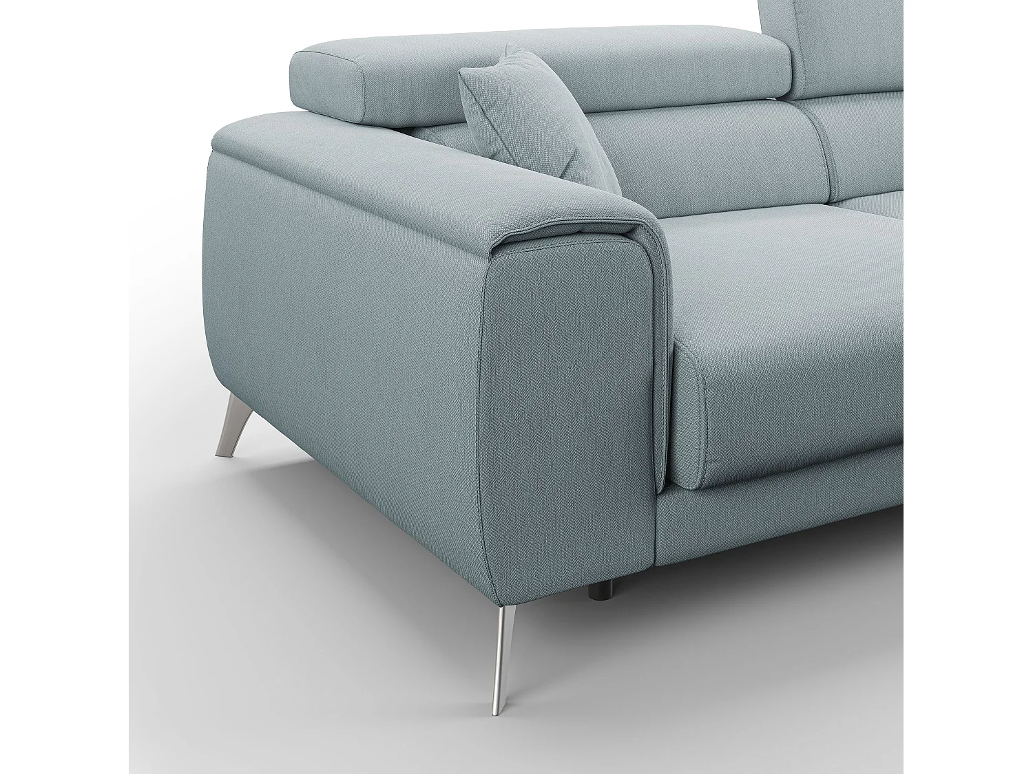 Fusion Sofa mit Schiebesitzen aus abwaschbarem Stoff T05 185 cm baby blau