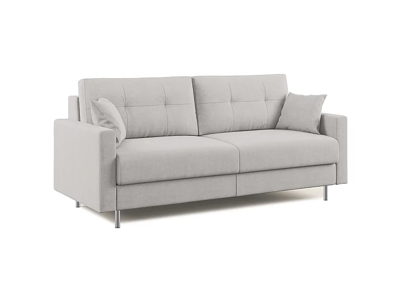Megan Schlafsofa aus abwaschbarer Mikrofaser T11 208 cm (mat. 160x197) Hellgrau