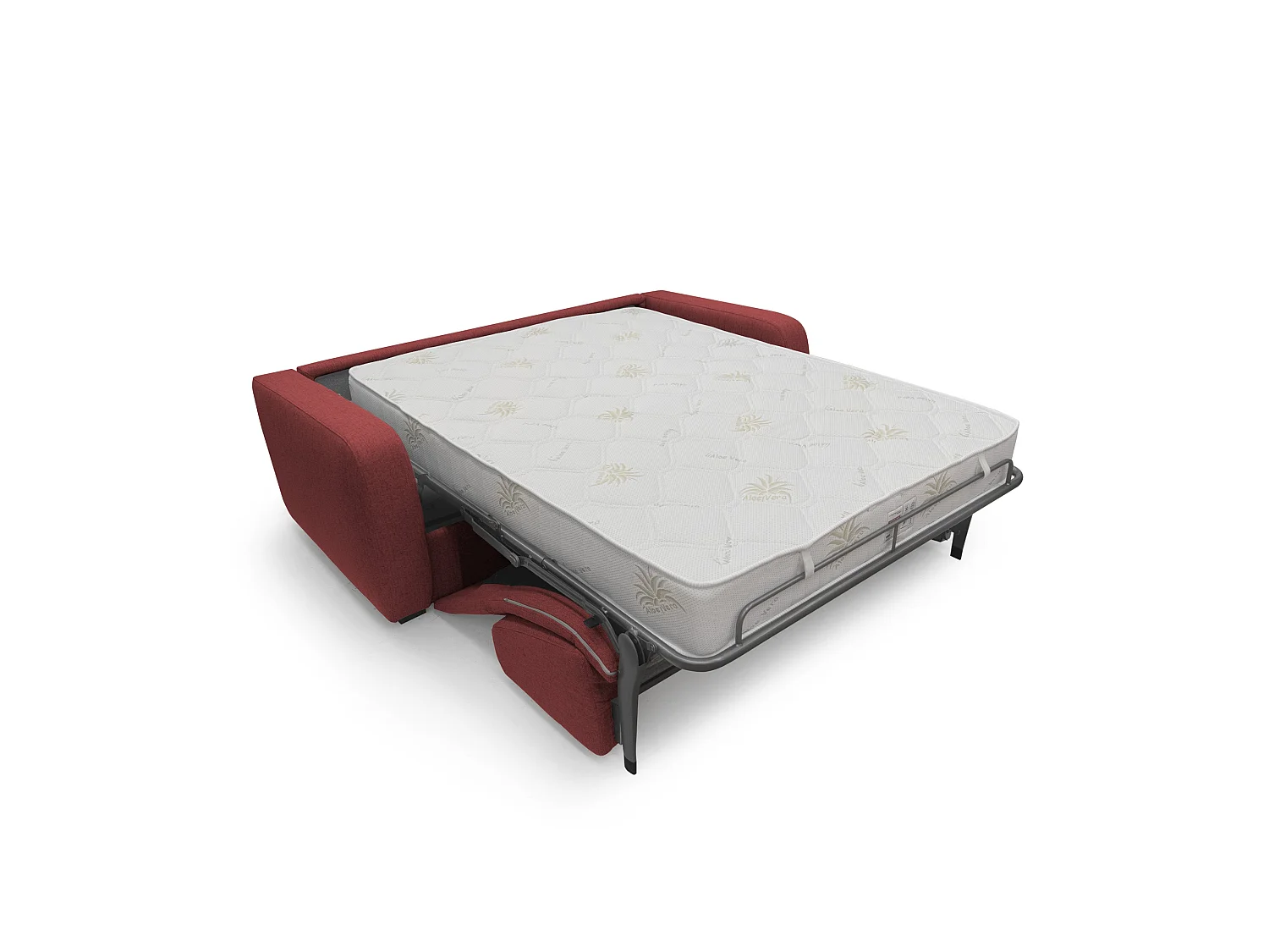 Duna Divano letto matrimoniale con materasso 20 cm in tessuto impermeabile T03 215 cm (mat. 160x197) rosso