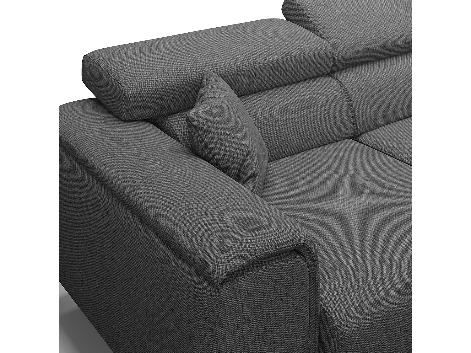 Fusion Sofa mit 3 Schiebesitzen aus abwaschbarem Stoff T05 260 cm anthrazit