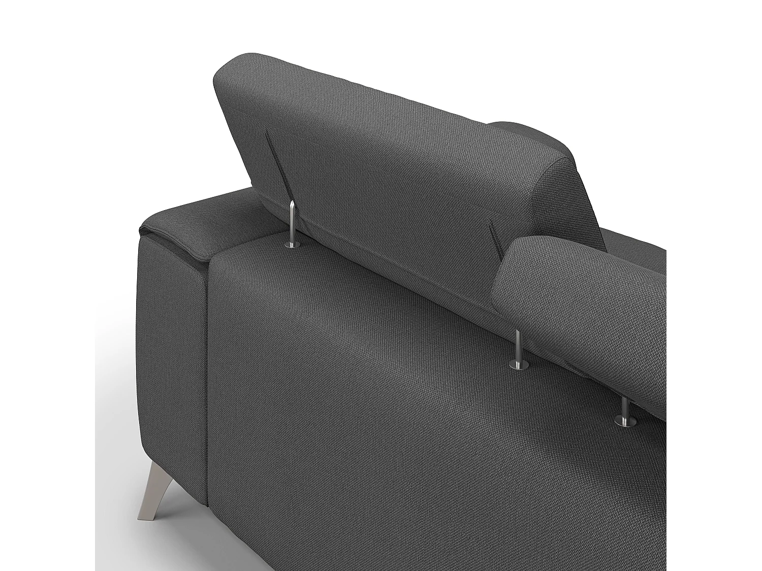 Fusion Sofa mit 3 Schiebesitzen aus abwaschbarem Stoff T05 260 cm anthrazit