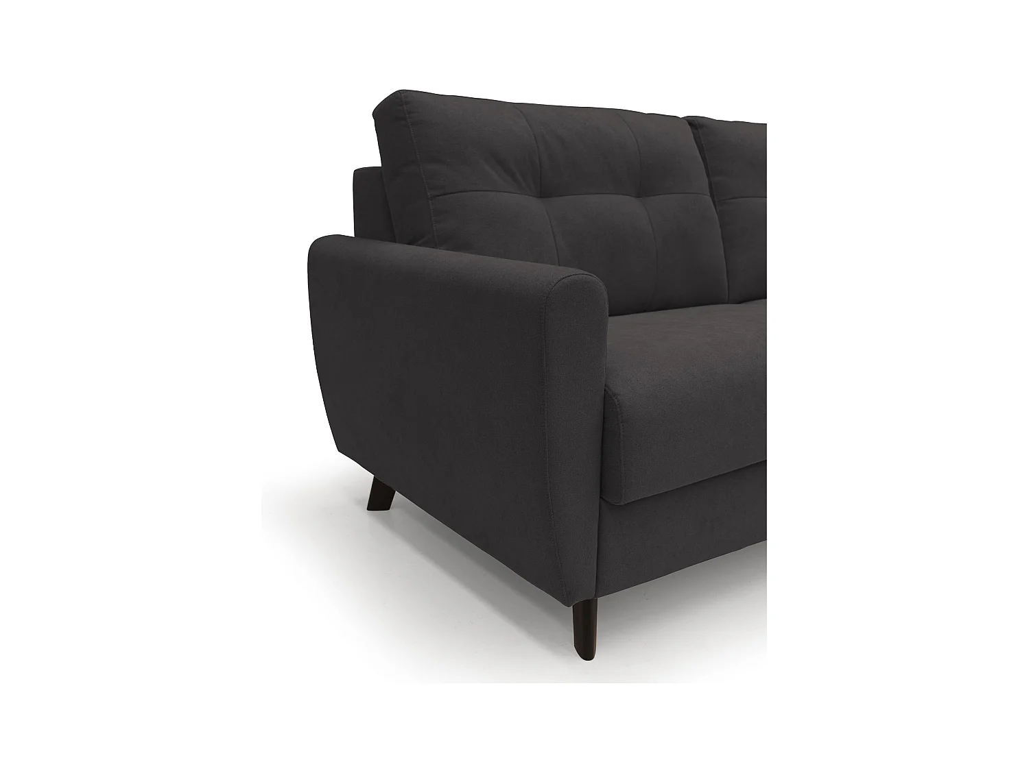Callisto Schlafsofa aus weichem, wasserfestem Stoff T02 188 cm (mat. 140x197) schwarz