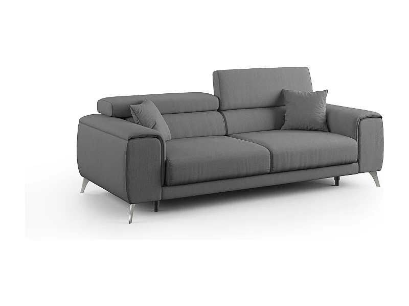 Fusion Divano con sedute allungabili in tessuto smacchiabile T05 185 cm antracite