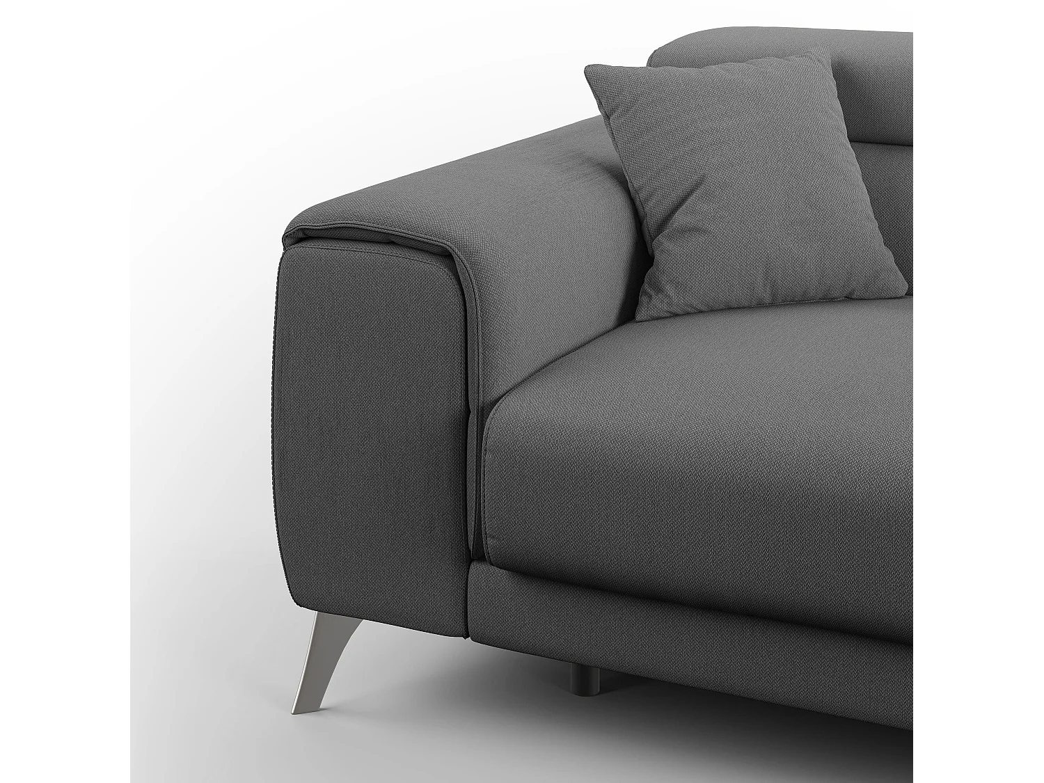 Fusion Sofa mit Schiebesitzen aus abwaschbarem Stoff T05 185 cm anthrazit