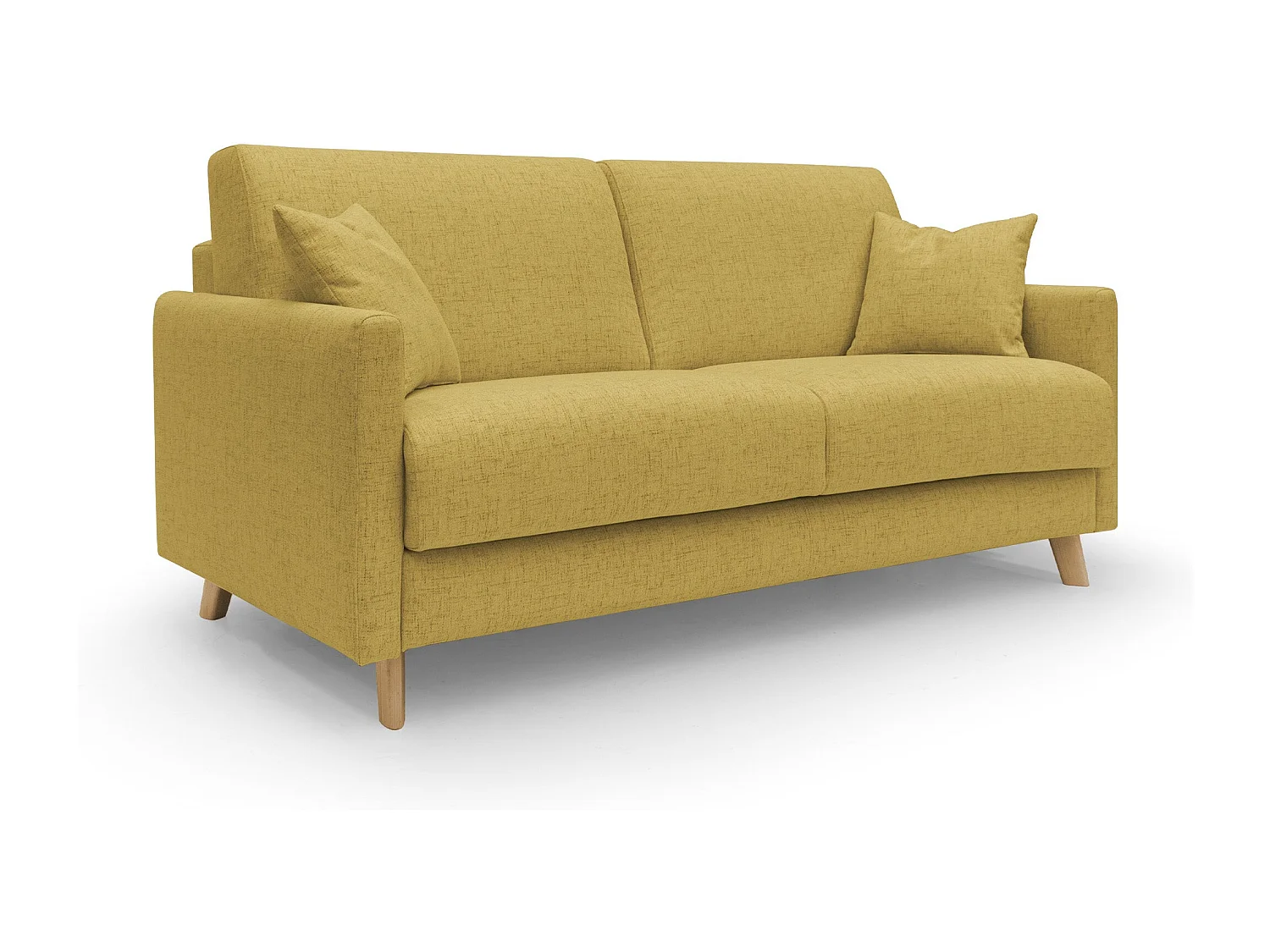 Edgar Sofá cama convertible en tela FELIS impermeable 200 cm (mat. 160x197) Amarillo