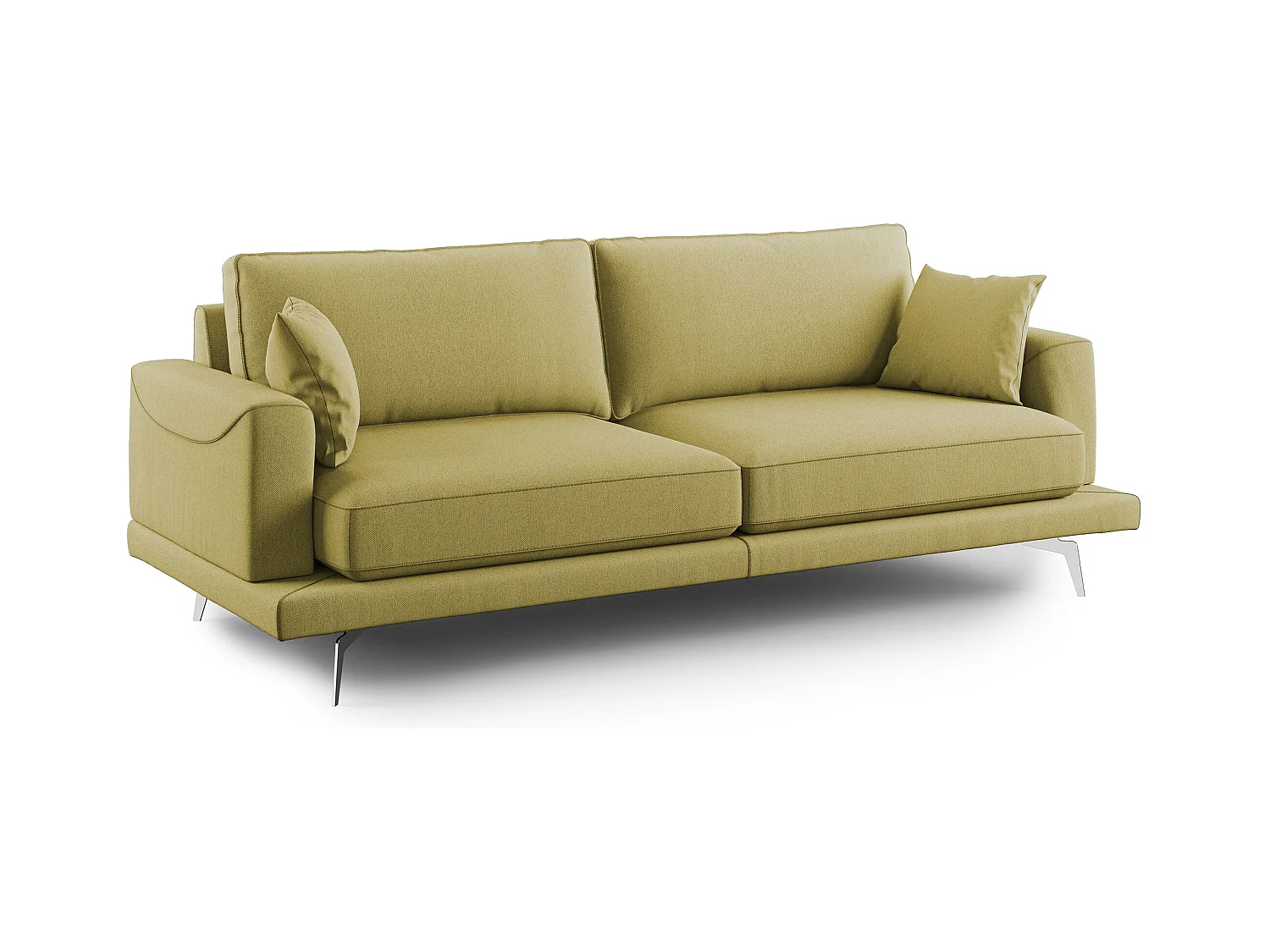 Dorian Canapé moderne en tissu doux anti-tache T05 198 cm jaune