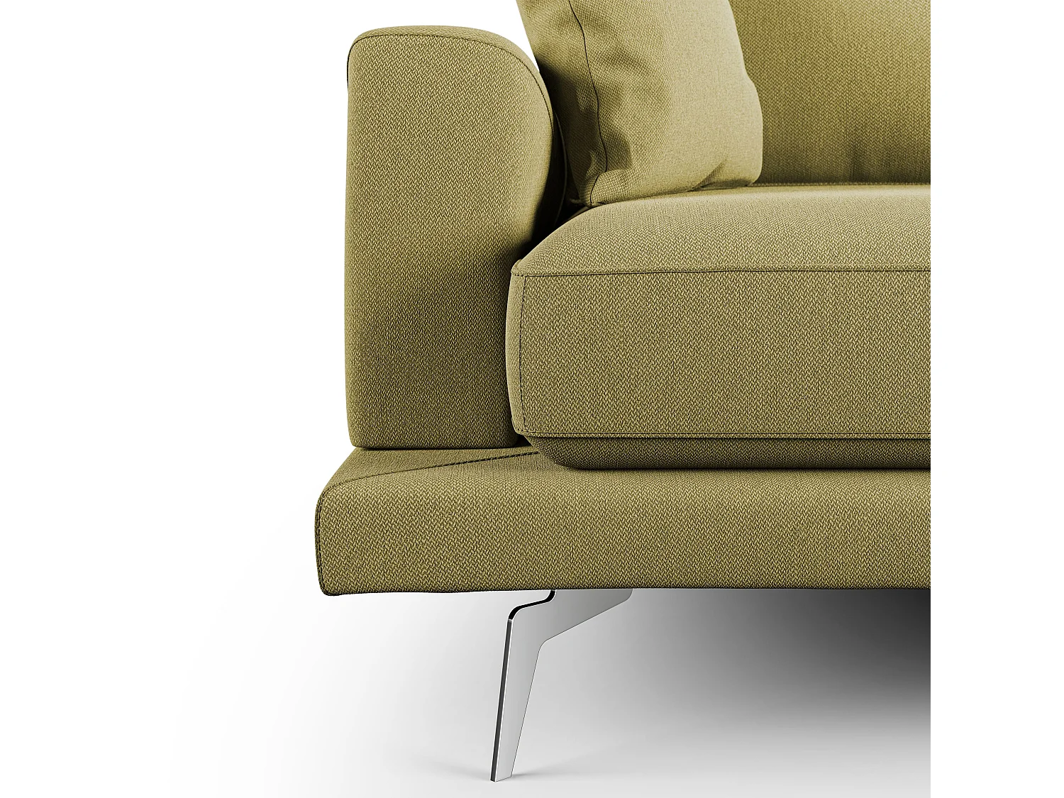 Dorian Canapé moderne en tissu doux anti-tache T05 198 cm jaune