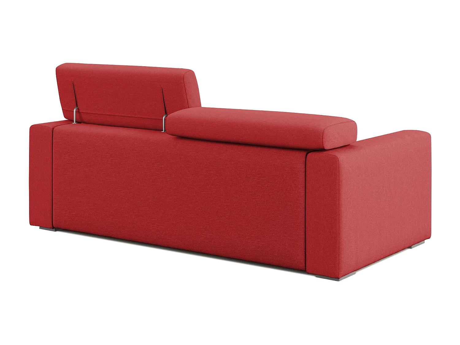 Dylan Divano con pouf estraibile 158 cm rosso