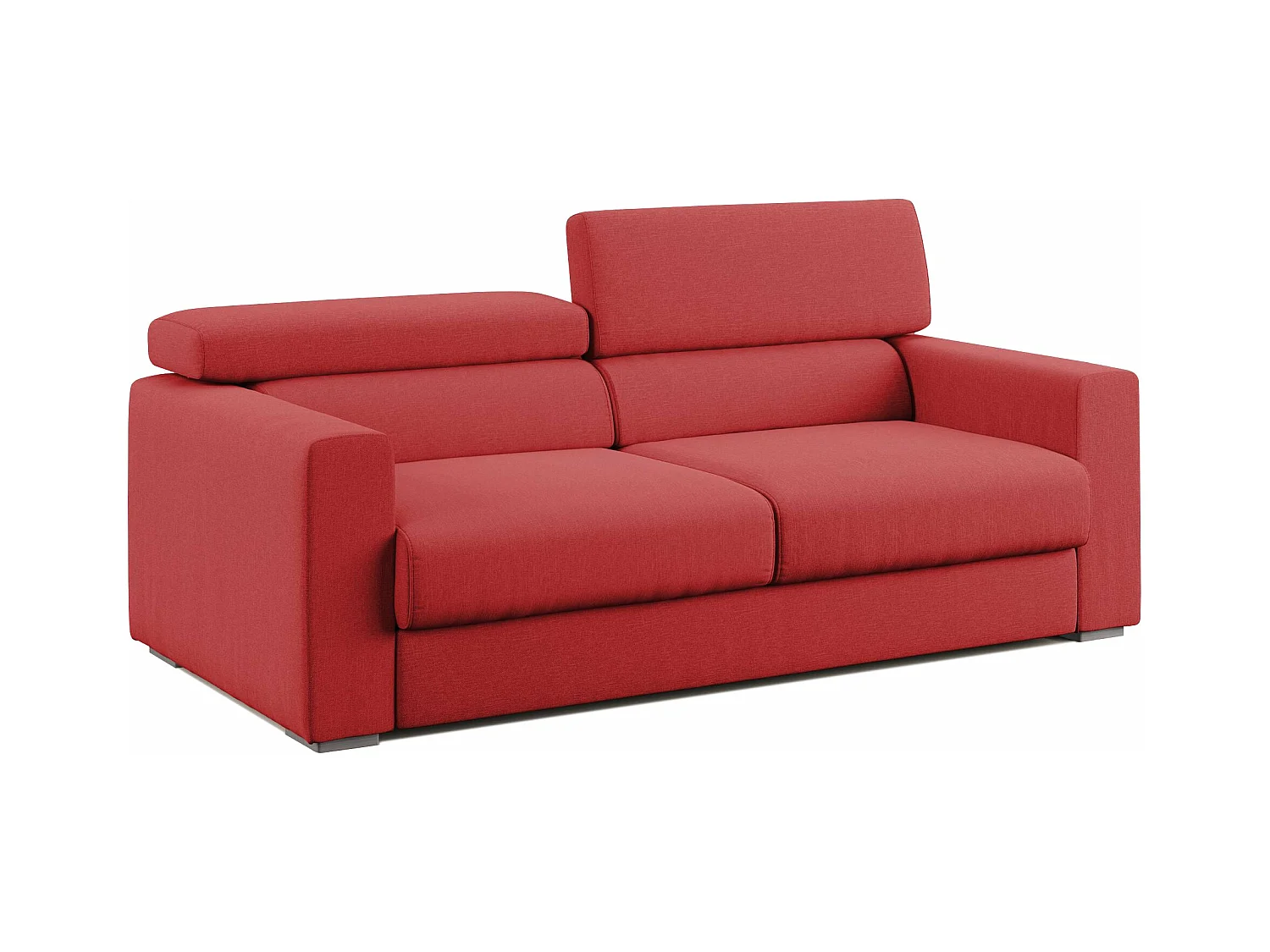Dylan Canapé avec pouf amovible en tissu effet coton imperméable T13 158 cm rouge