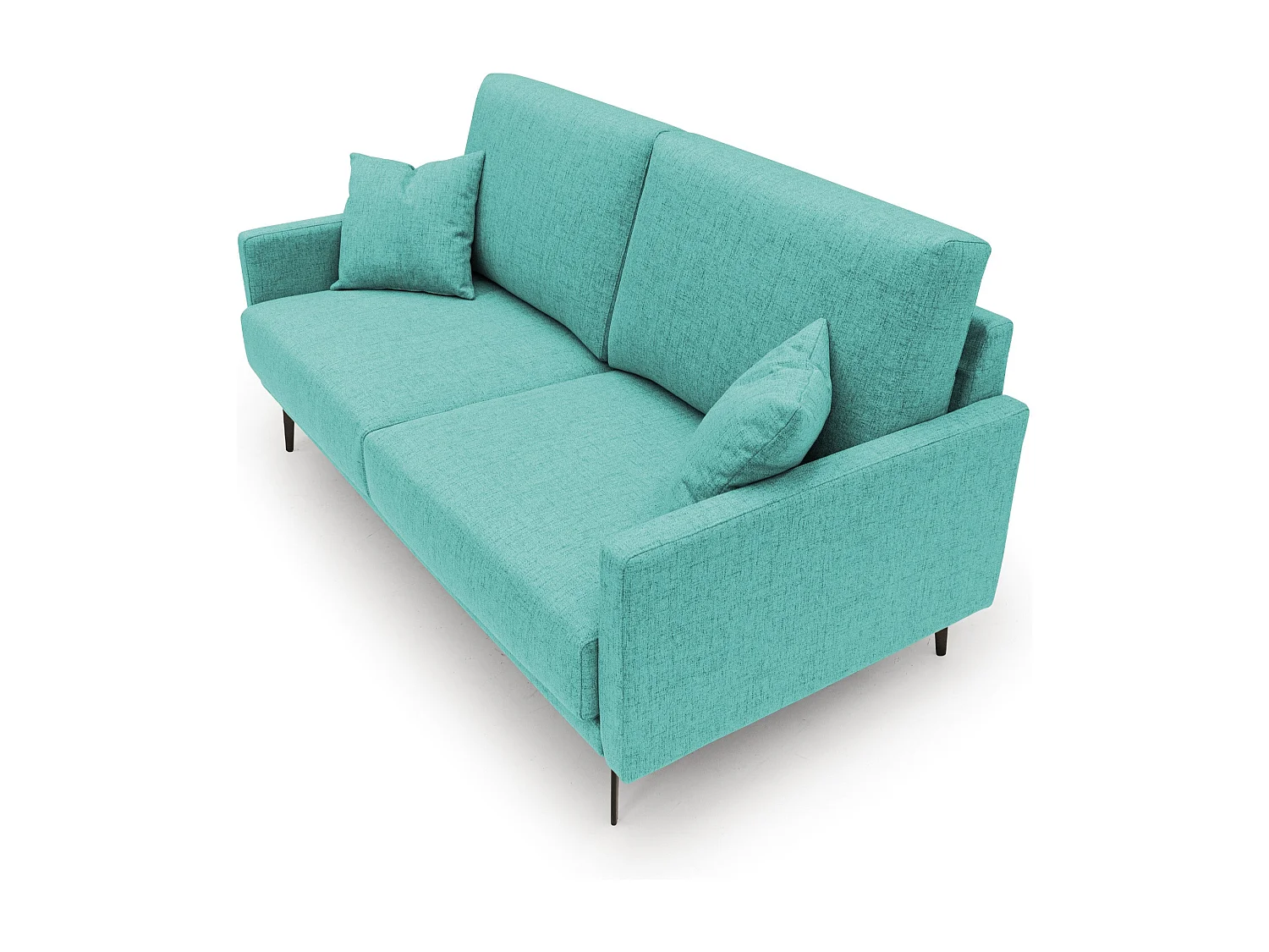 Saturno modernes Sofa aus weichem wasserfestem Stoff T03 140 cm aquamarin