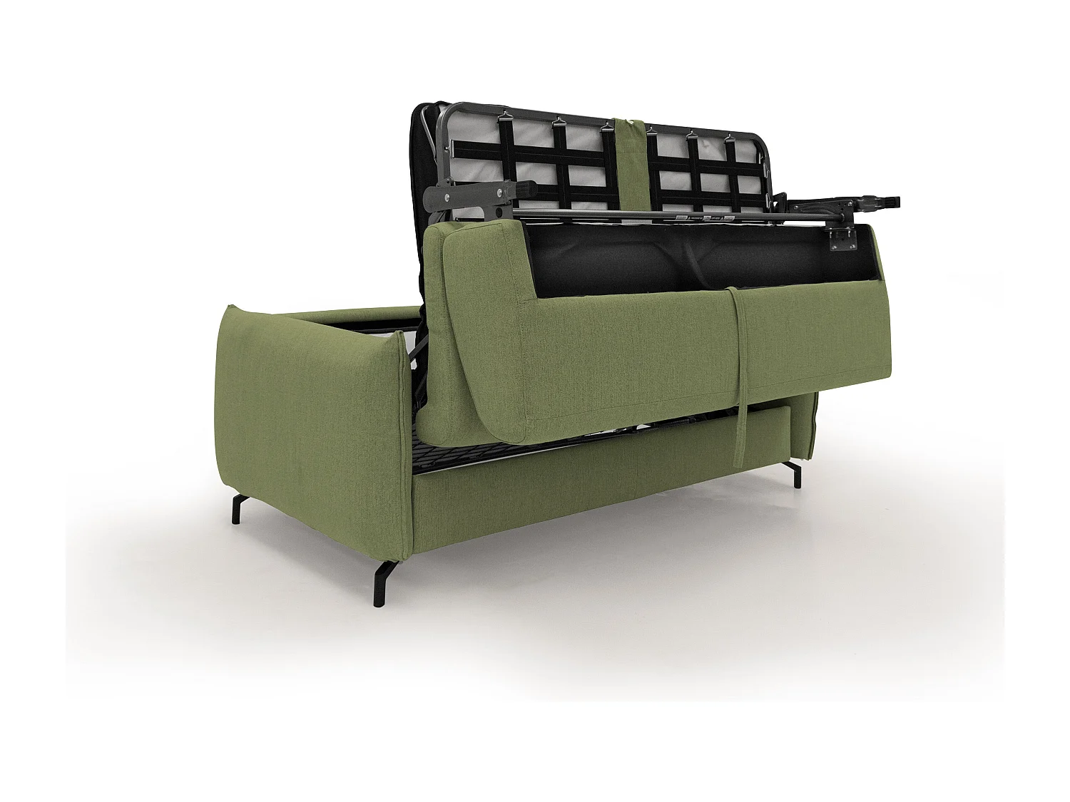Scarlet Divano letto in tessuto misto cotone impermeabile T19 175 cm (mat.120x197) verde