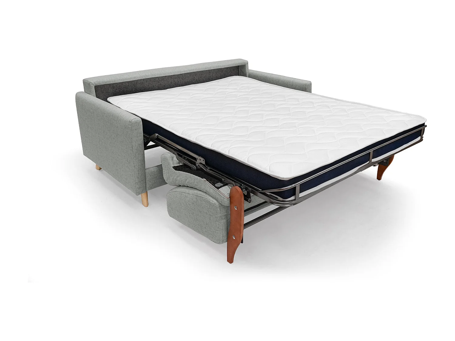 Edgar Sofá cama convertible en tela FELIS impermeable 200 cm (mat. 160x197) Gris Claro
