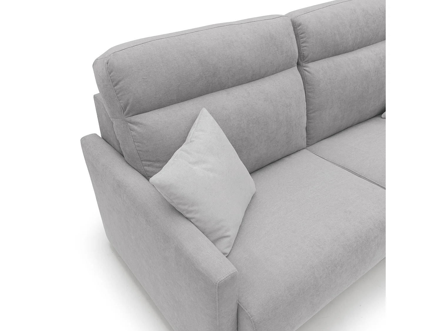 Margot Divano letto matrimoniale con schienale morbido alto in tessuto T02 196 cm (mat. 160x197) grigio chiaro