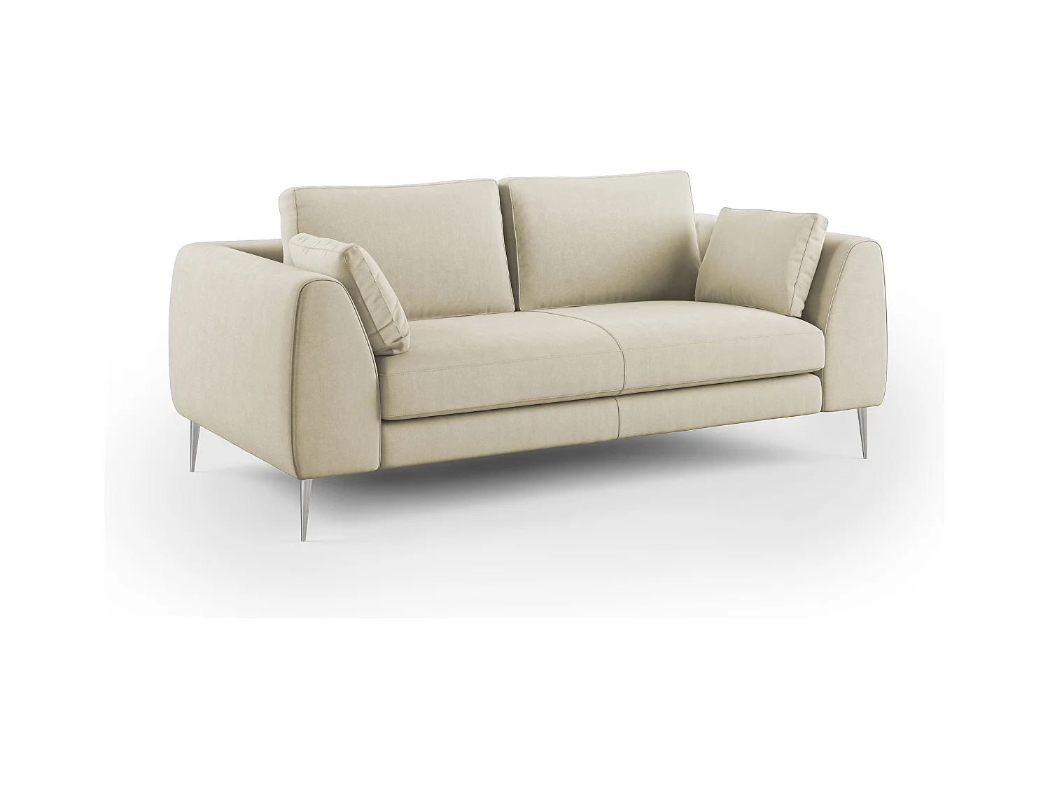 Plano Canapé moderne en microfibre technique détachable T11 176 cm creme