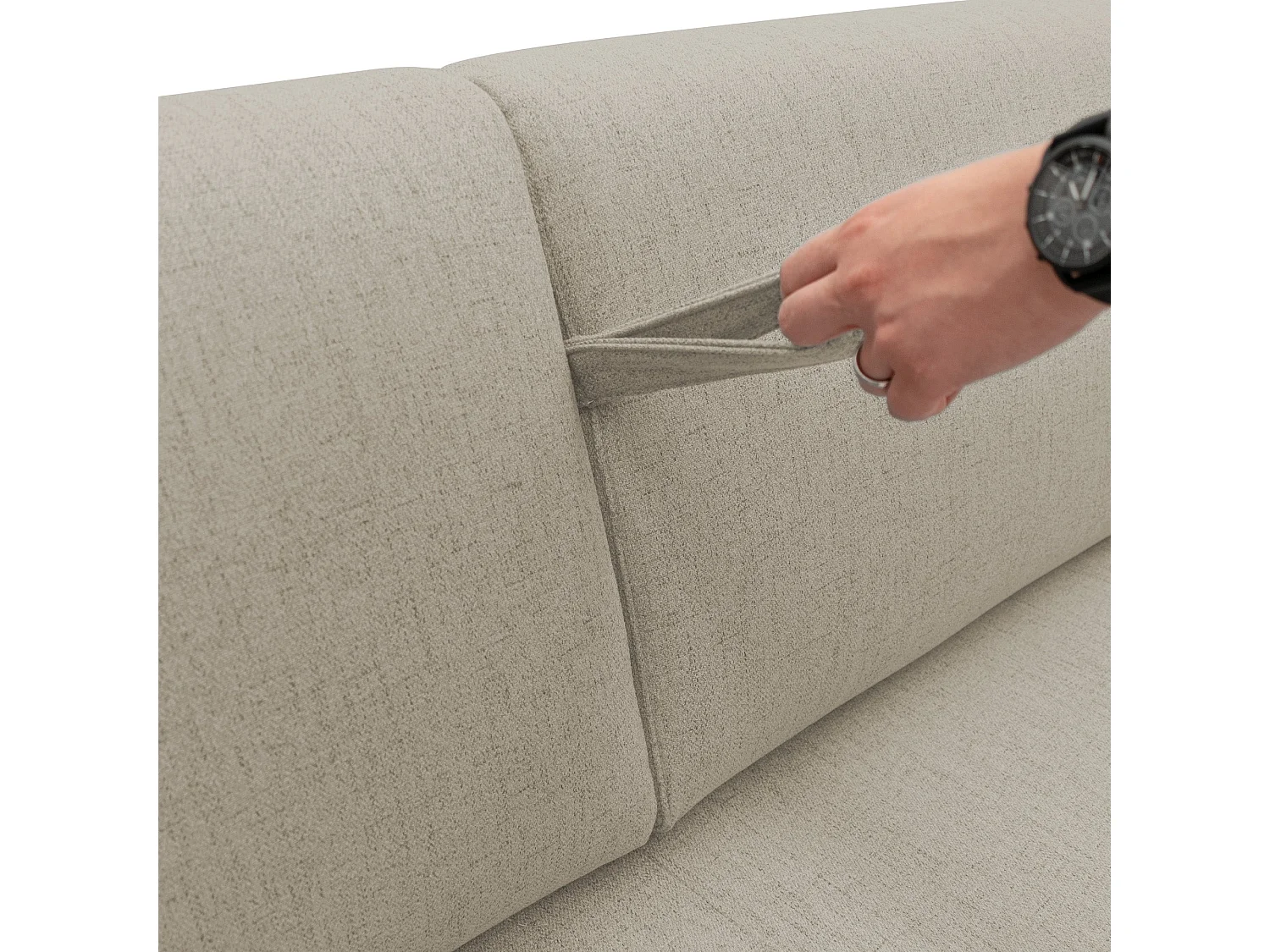 Duna Schlafsofa mit 20 cm Matratze aus wasserfestem Stoff T03 195 cm (mat. 140x197) beige