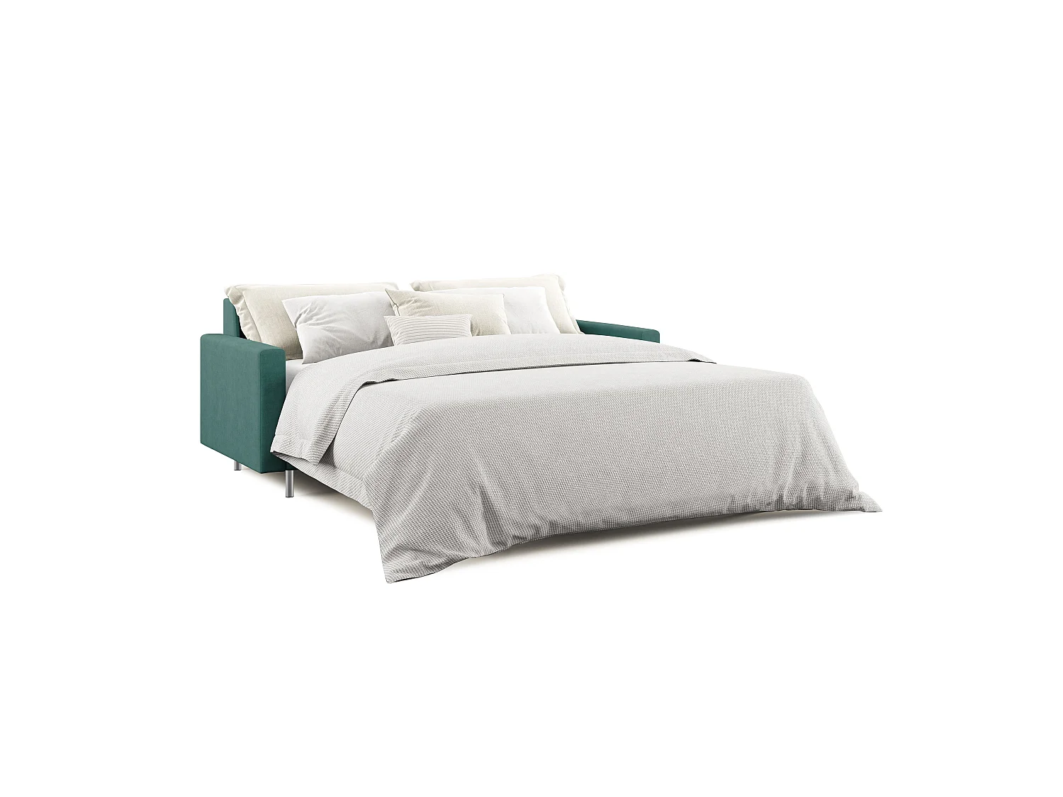 Megan Canapé convertible en microfibre détachable T11 168 cm (mat. 120x197) bleu canard
