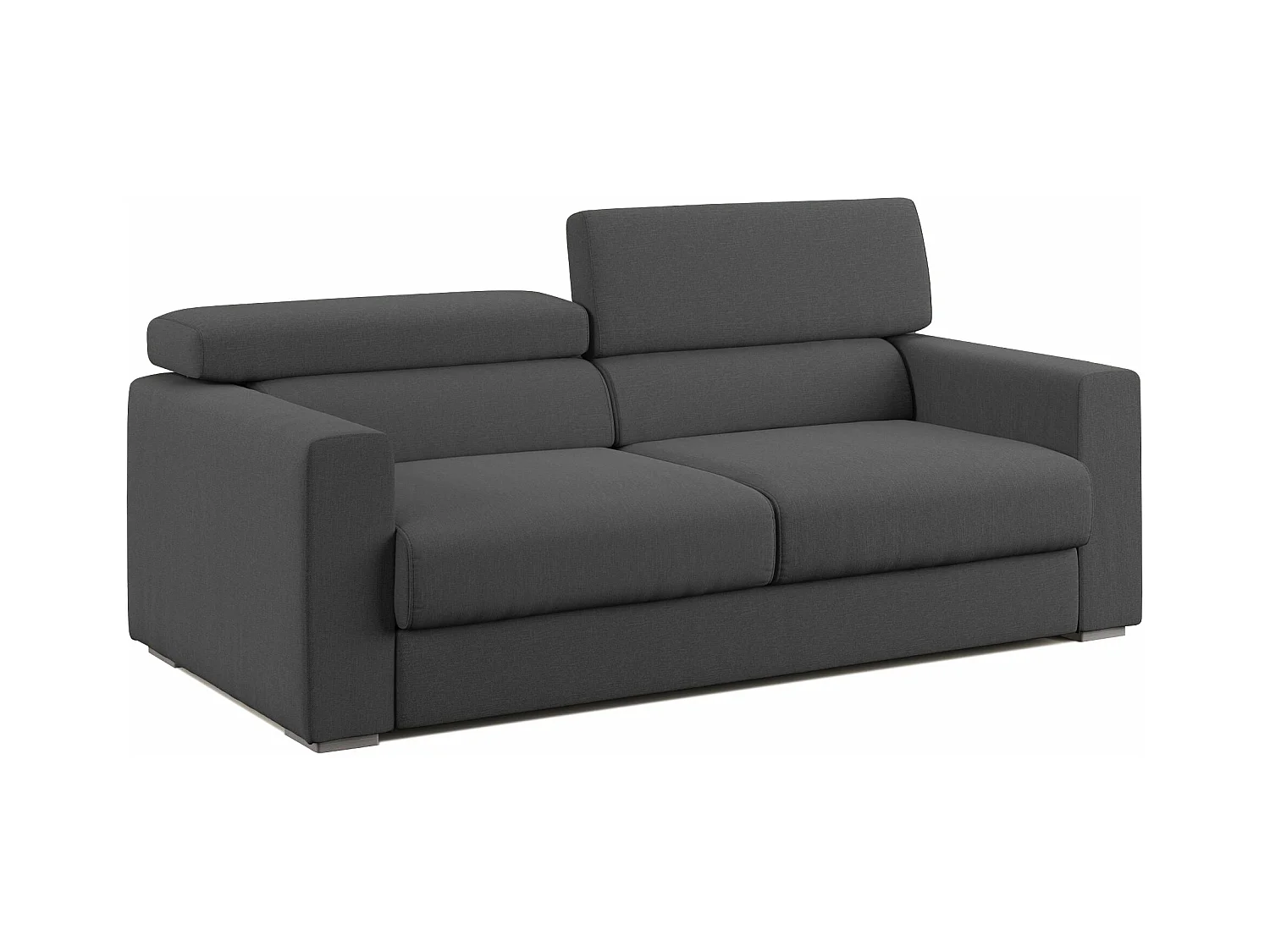 Dylan Canapé avec pouf amovible en tissu effet coton imperméable T13 188 cm anthracite