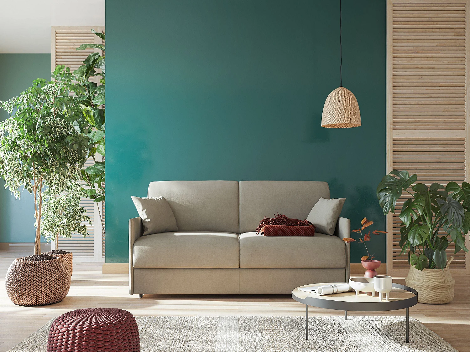 Evans Schlafsofa aus wasserfestem Stoff T13 189 cm (mat. 160x197)  blau