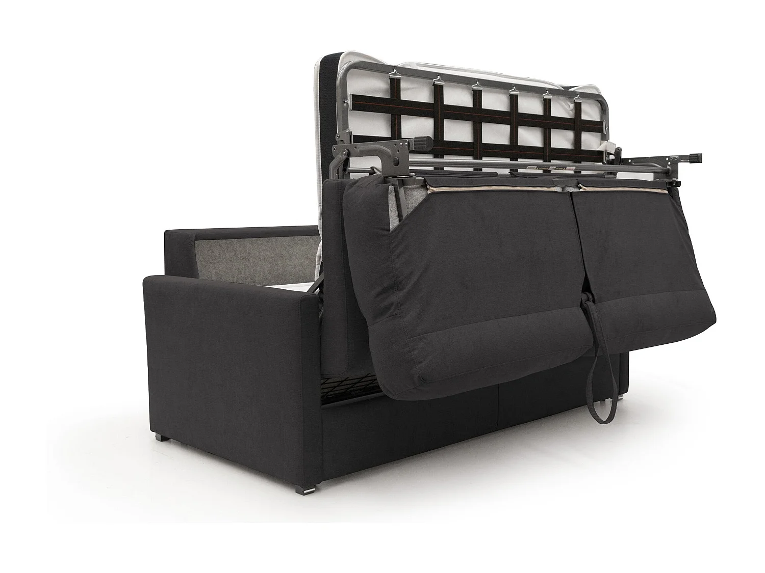 Margot Sofá cama convertible en tela suave impermeable 176 cm (mat. 140x197) Negro