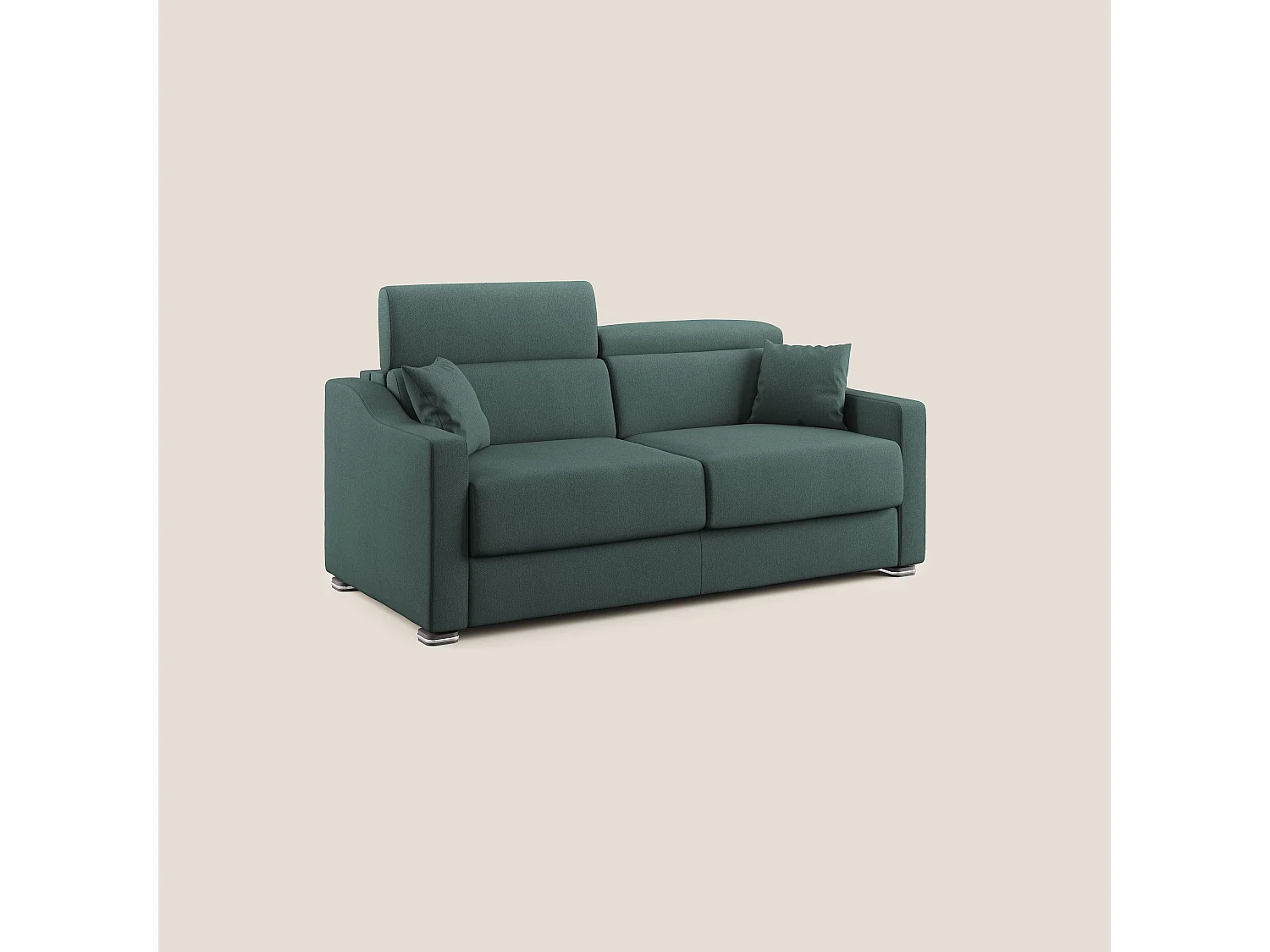 Amber Sofá cama convertible con tela desmontable 211 cm (mat. 160x197) Verde