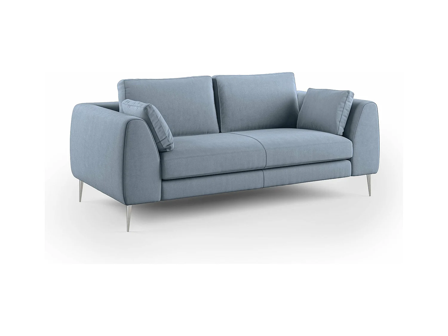 Plano Canapé moderne en microfibre technique détachable T11 176 cm bleu pastel