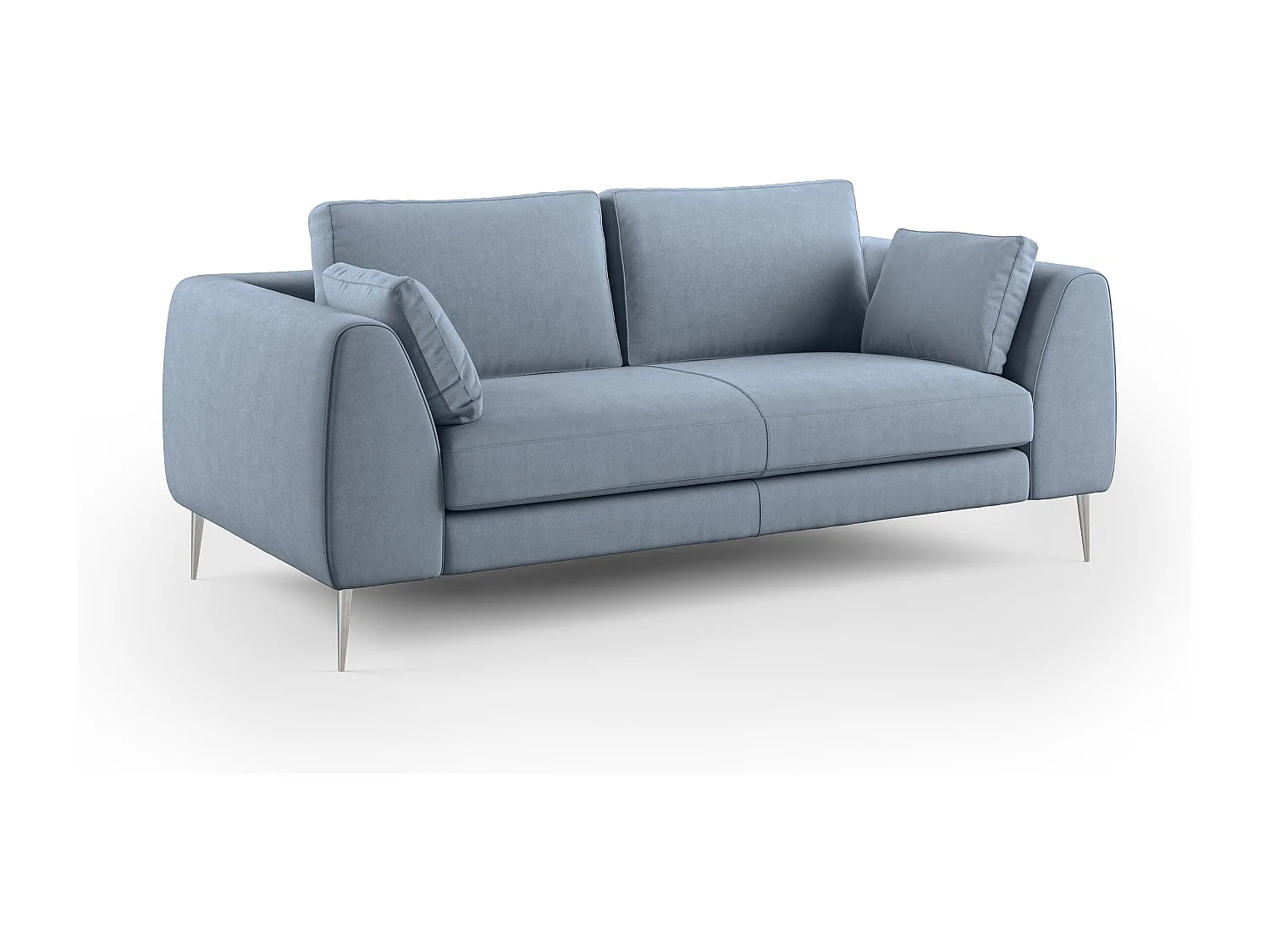 Plano Canapé moderne en microfibre technique détachable T11 176 cm bleu pastel