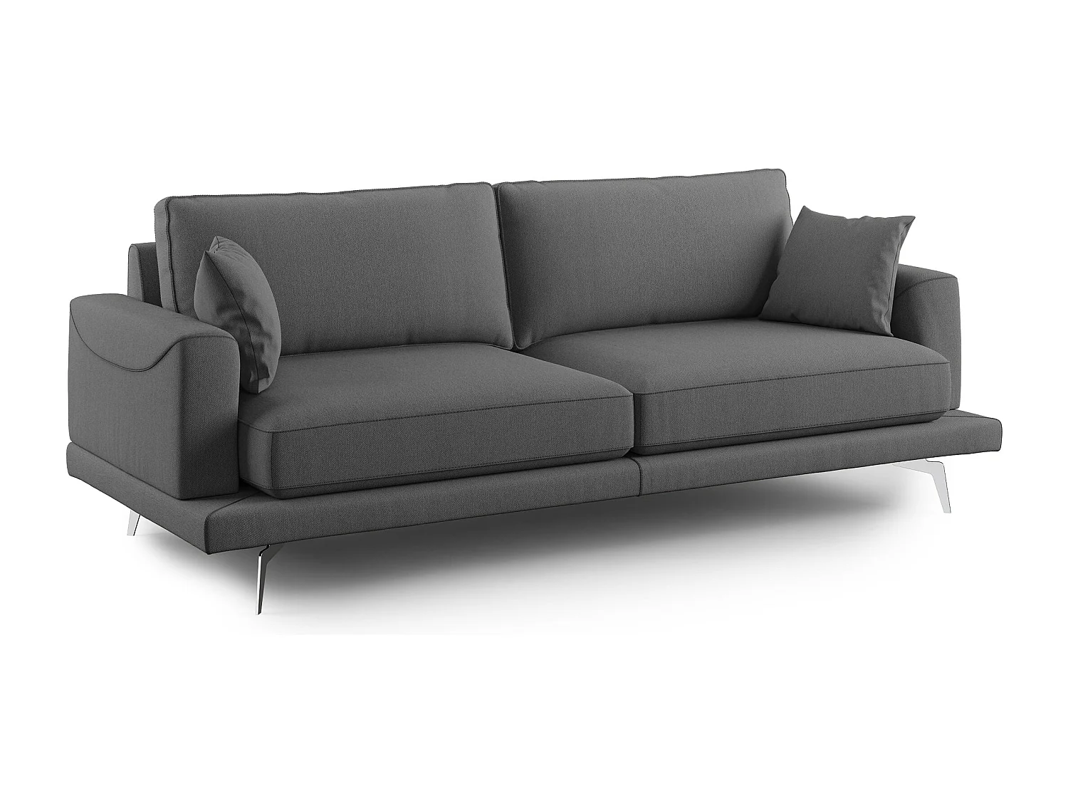Dorian modernes Sofa aus weichem, schmutzabweisendem Stoff T05 198 cm anthrazit
