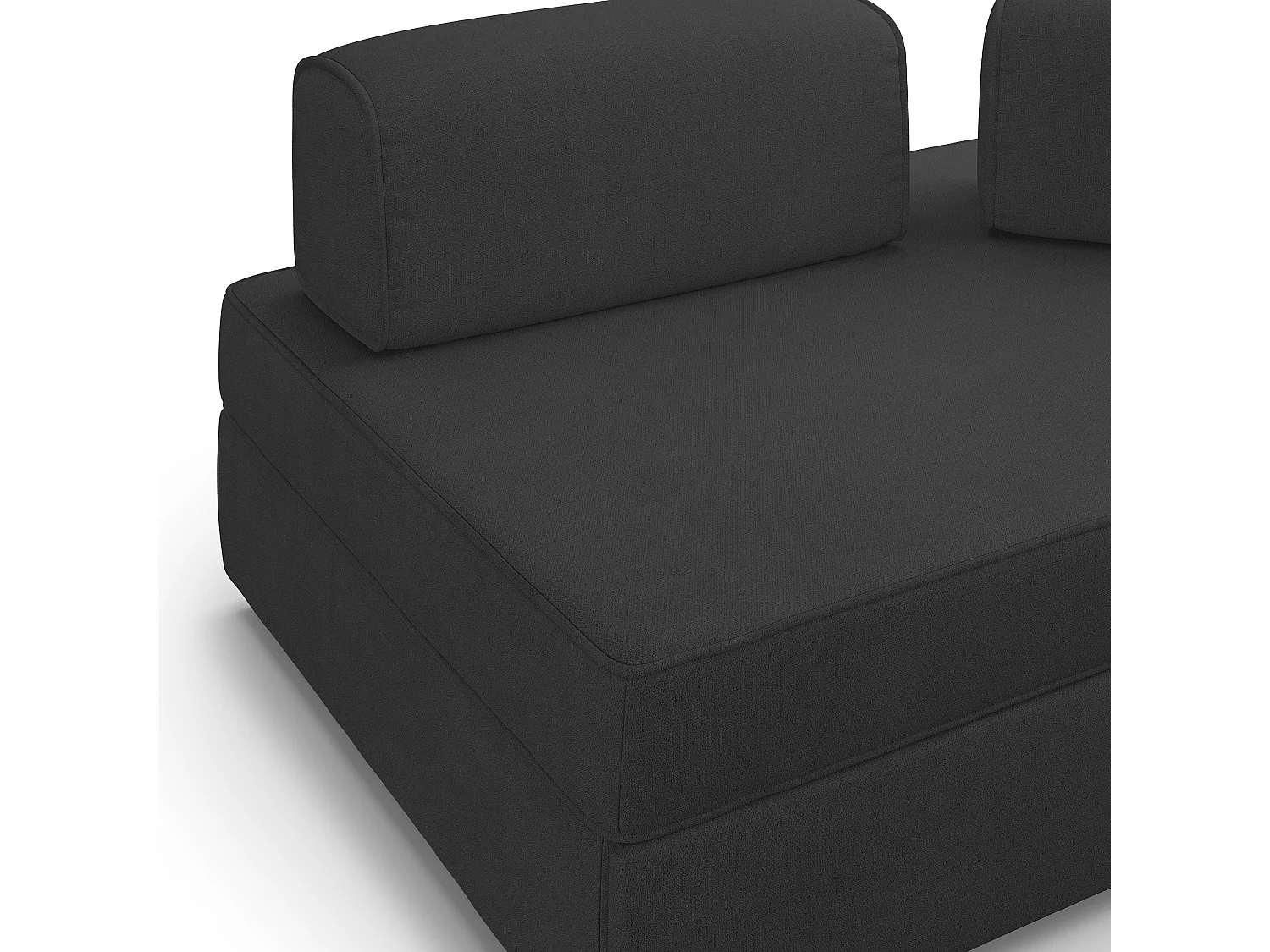 Liberty Canapé avec pouf amovible et dossier amovible en tissu imperméable T02 160 cm noir
