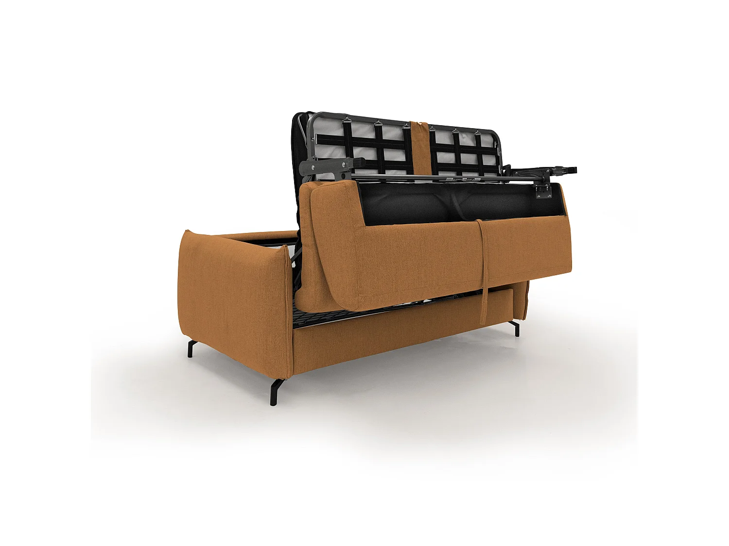 Scarlet Schlafsofa aus wasserfestem Baumwollmischgewebe T19 195 cm (mat.140x197) orange