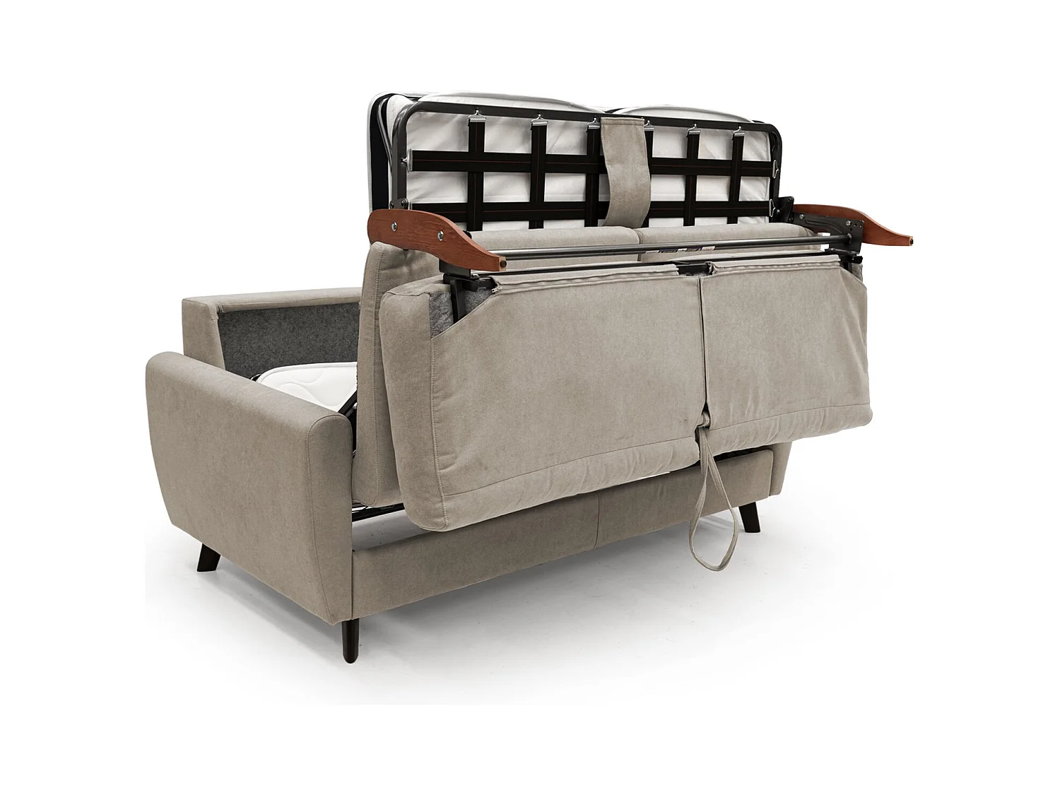 Callisto Schlafsofa aus weichem, wasserfestem Stoff T02 168 cm (mat. 120x197) beige