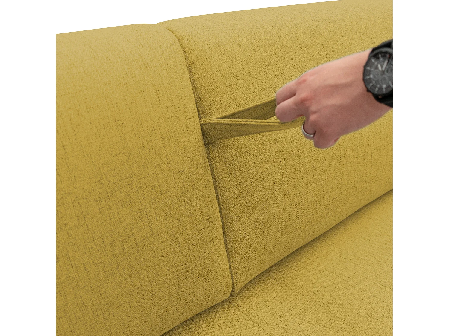 Duna Schlafsofa mit 20 cm Matratze aus wasserfestem Stoff T03 195 cm (mat. 140x197) gelb