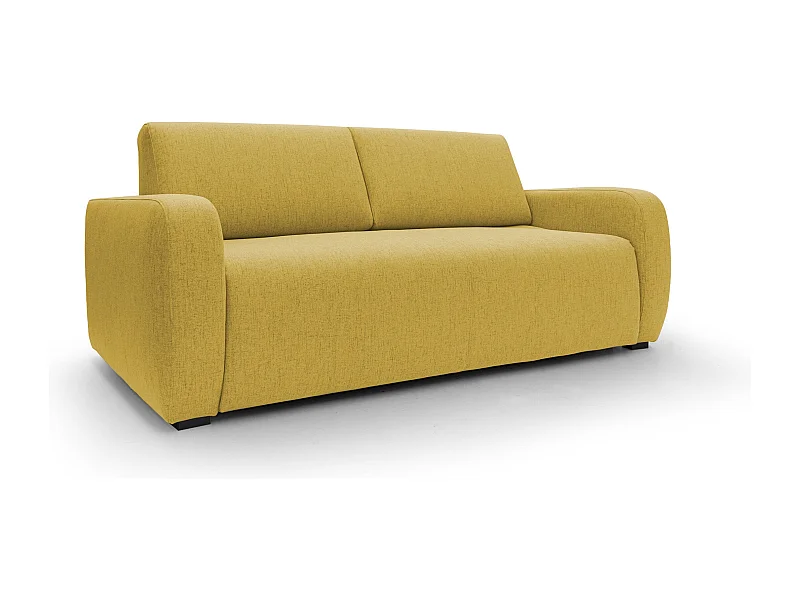 Duna Sofá cama convertible con colchón de 20 cm de tela suave flameada e impermeable 195 cm (mat. 140x197) Amarillo