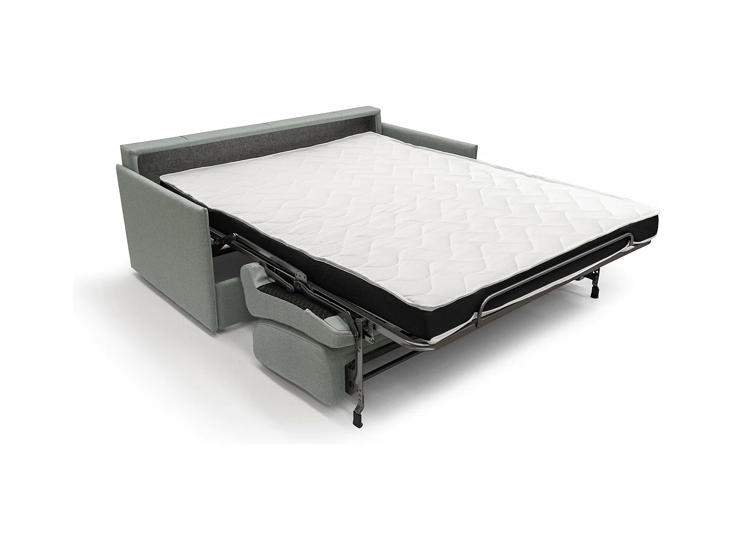 Evans Sofá cama convertible en tela impermeable 169 cm (mat. 140x197) Gris