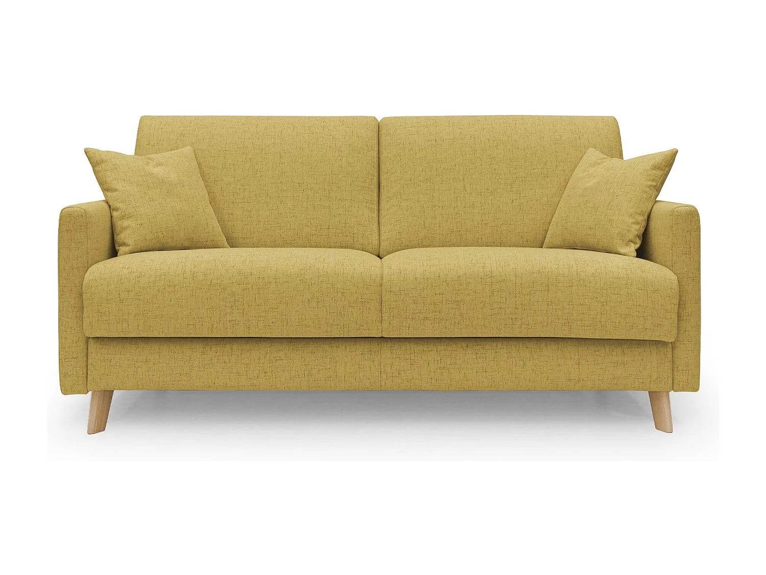Edgar Sofá cama convertible en tela FELIS impermeable 180 cm (mat. 140x197) Amarillo