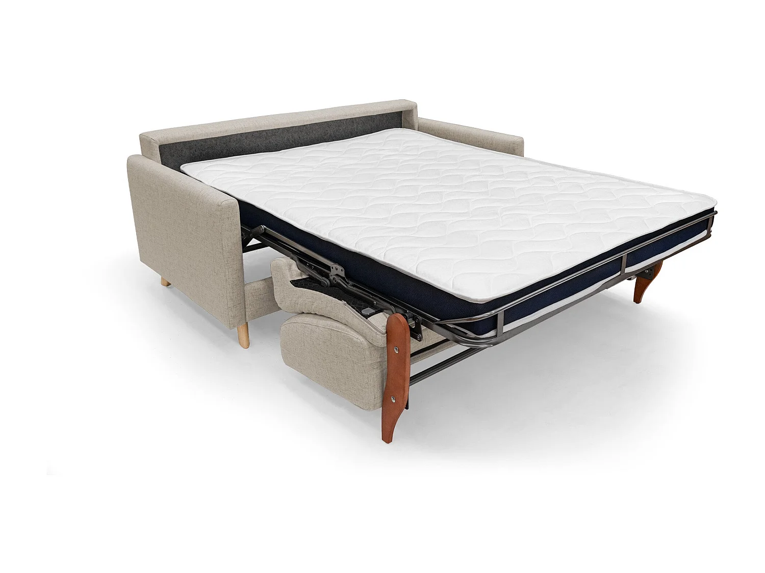 Edgar Sofá cama convertible en tela FELIS impermeable 160 cm (mat. 120x197) Beige