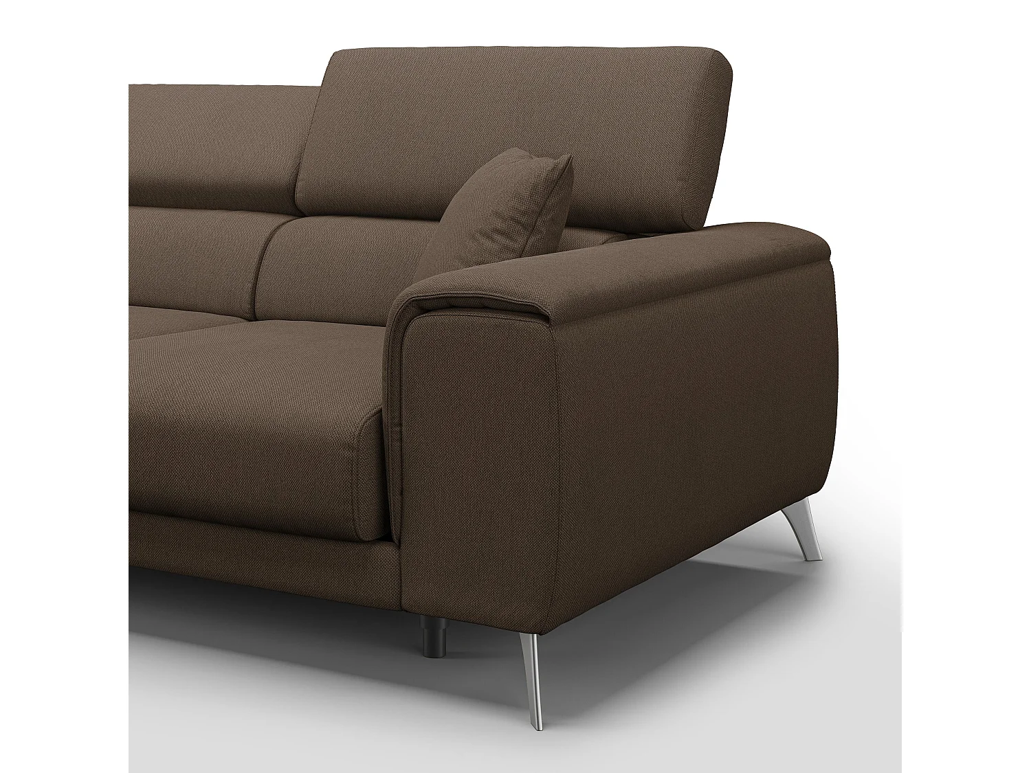 Fusion Sofa mit 3 Schiebesitzen aus abwaschbarem Stoff T05 260 cm braun