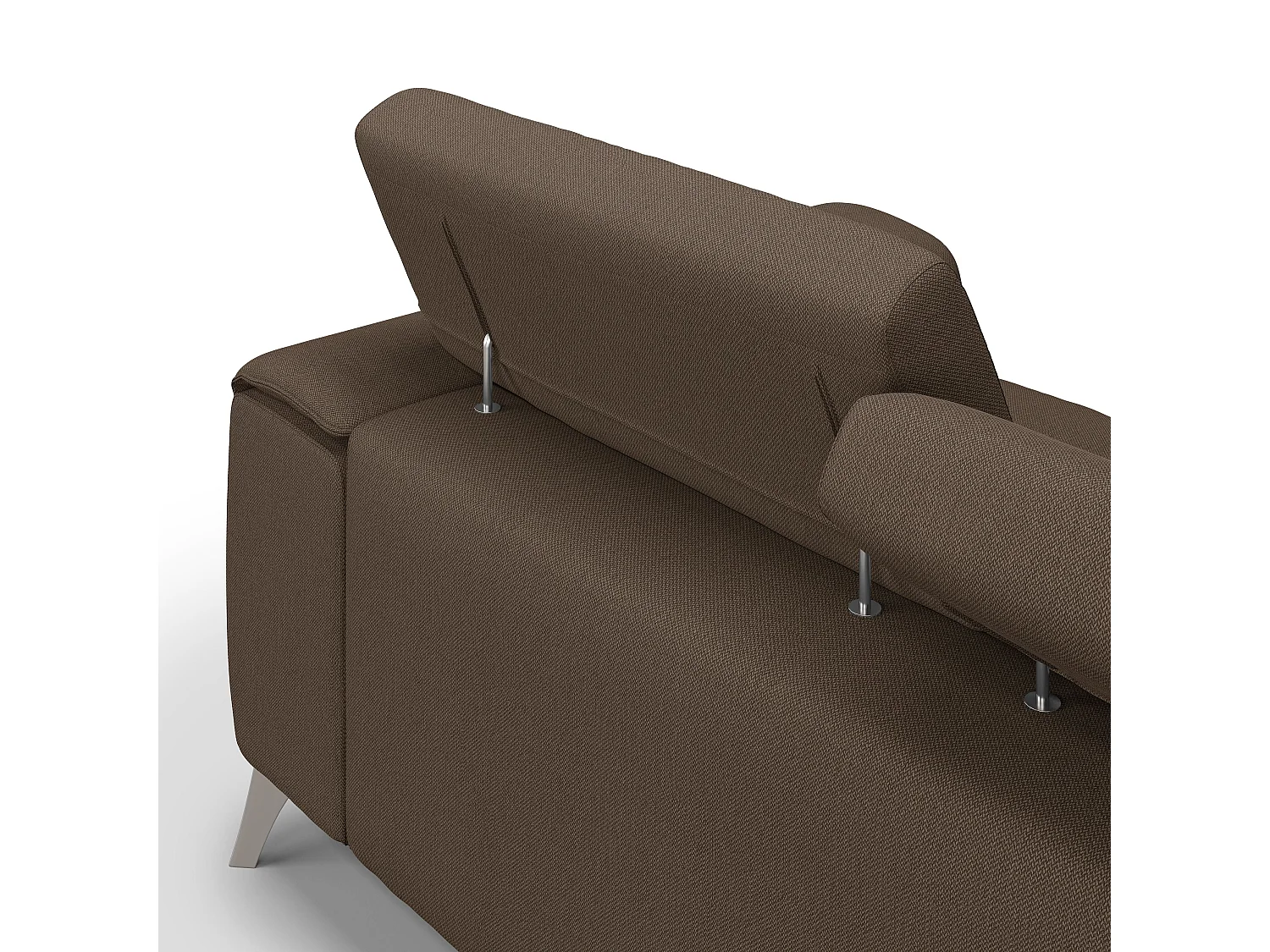 Fusion Canapé avec 3 assises coulissantes en tissu doux antitache T05 260 cm brun