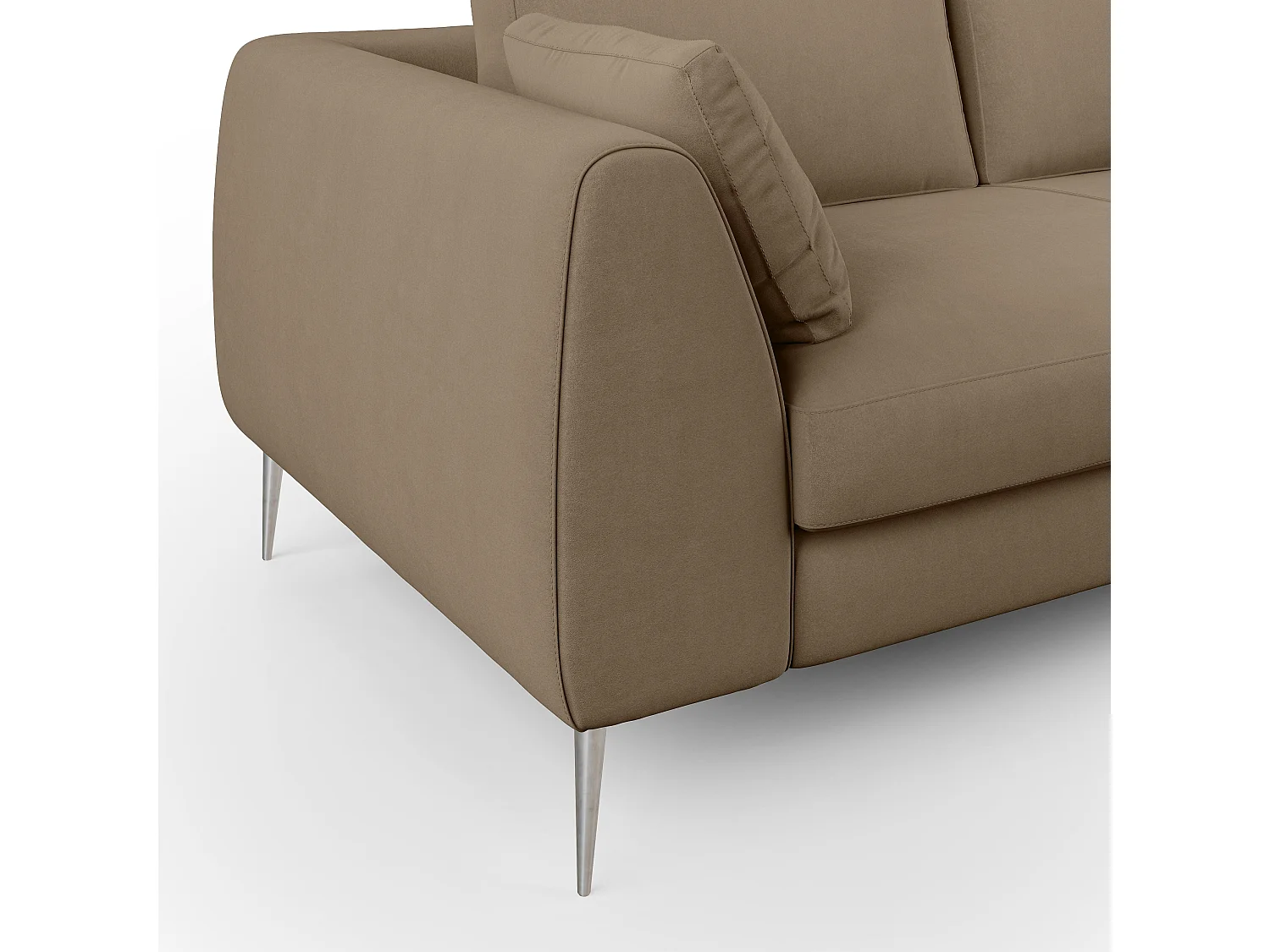Plano modernes Sofa aus abwaschbarer technischer Mikrofaser T11 216 cm braun