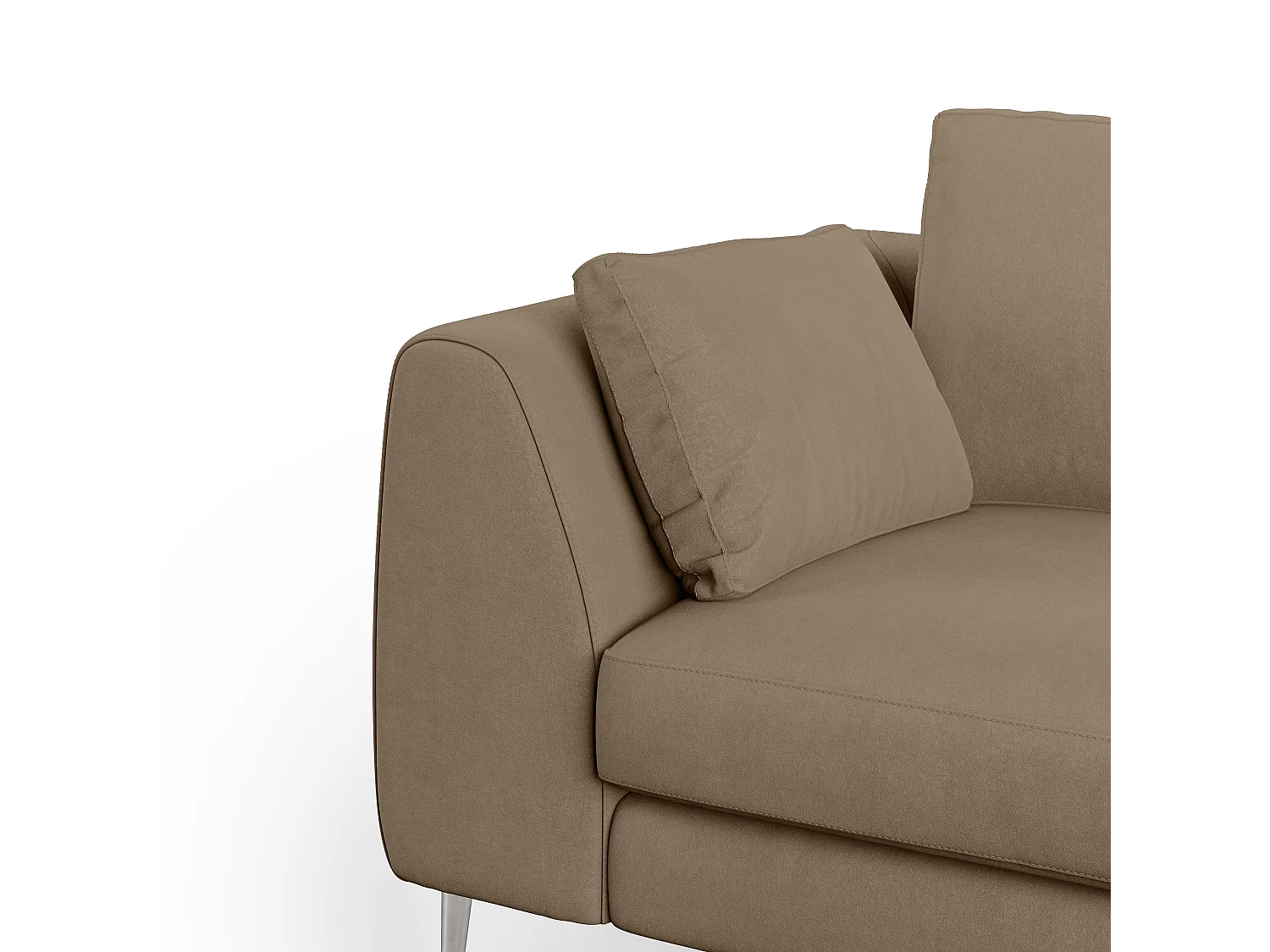 Plano modernes Sofa aus abwaschbarer technischer Mikrofaser T11 216 cm braun