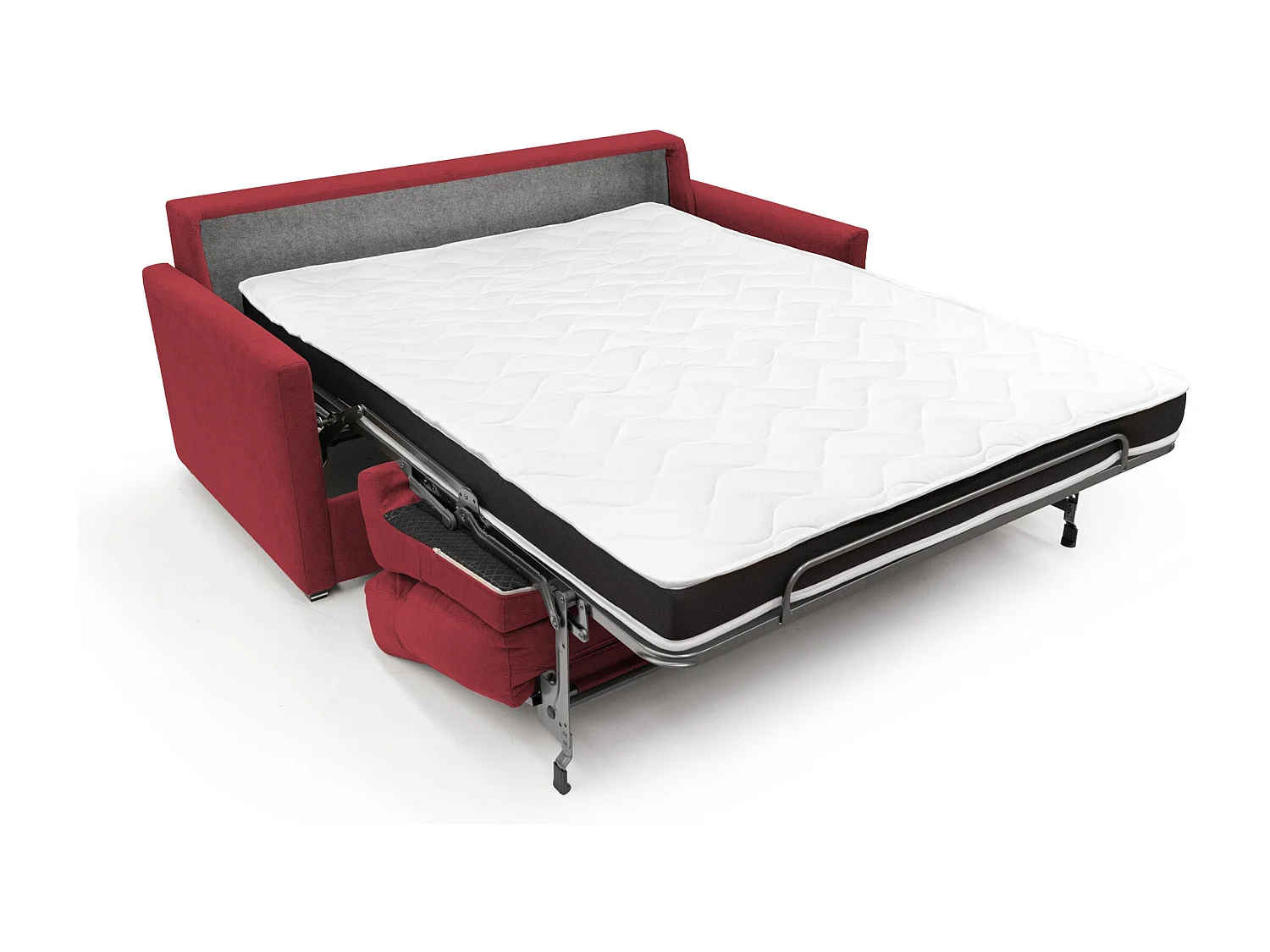 Margot Sofá cama convertible en tela suave impermeable 176 cm (mat. 140x197) Rojo