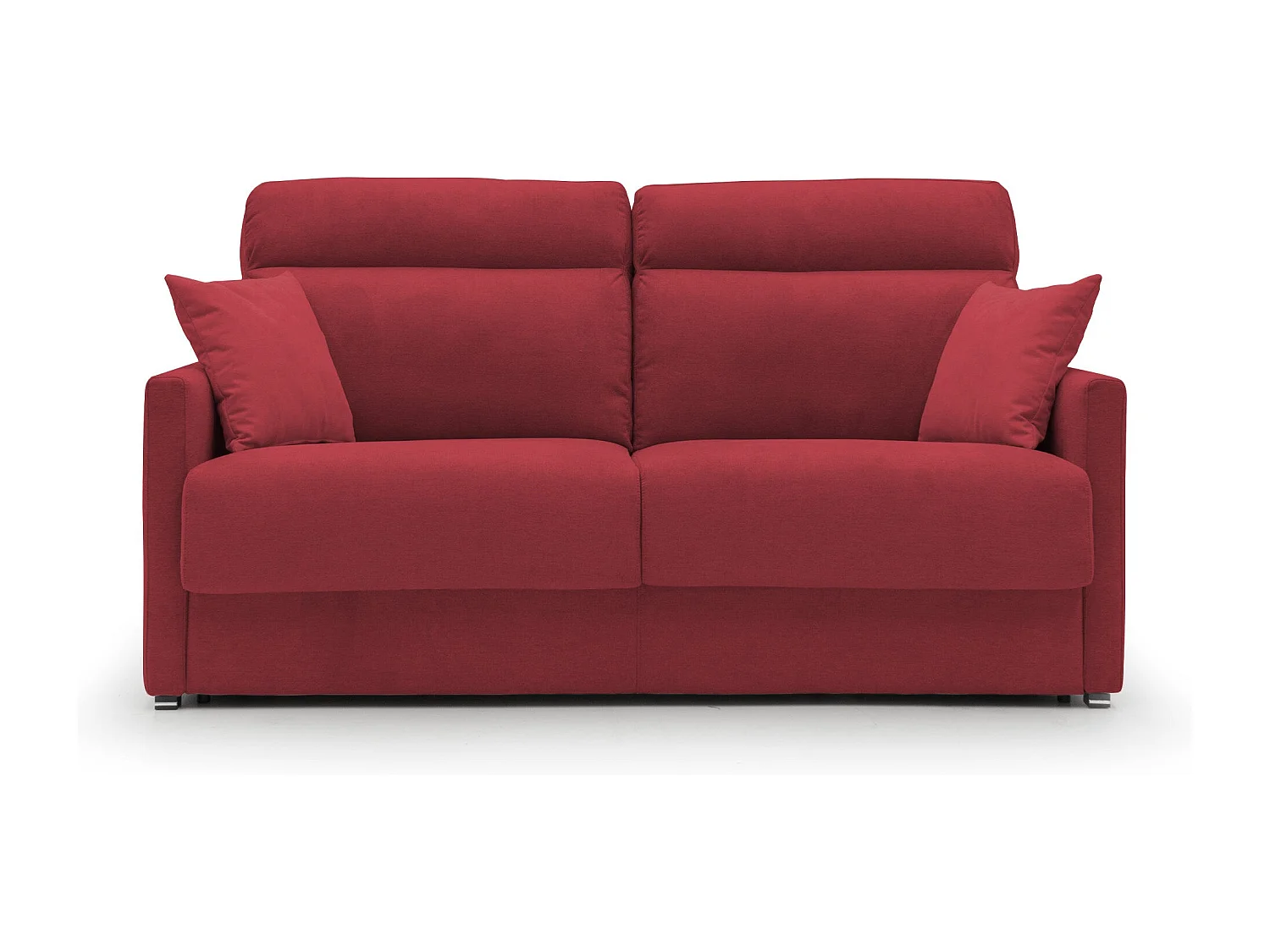 Margot Divano letto matrimoniale con schienale morbido alto in tessuto T02 176 cm (mat. 140x197) rosso